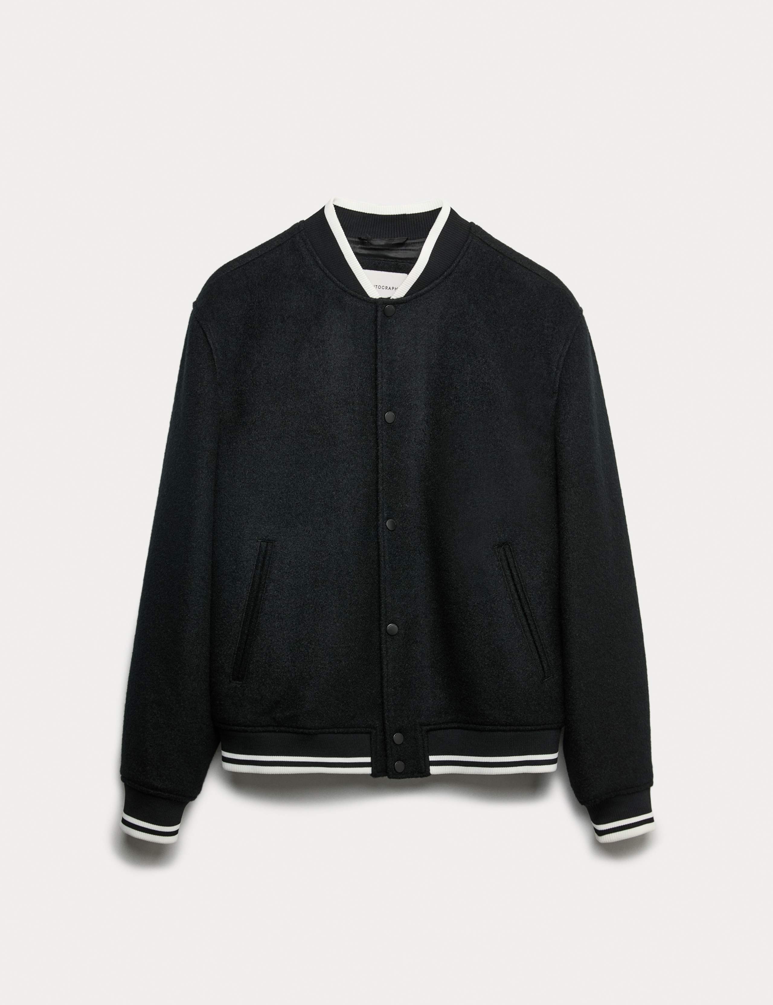 Wool Blend Varsity Bomber Jacket 2 of 7