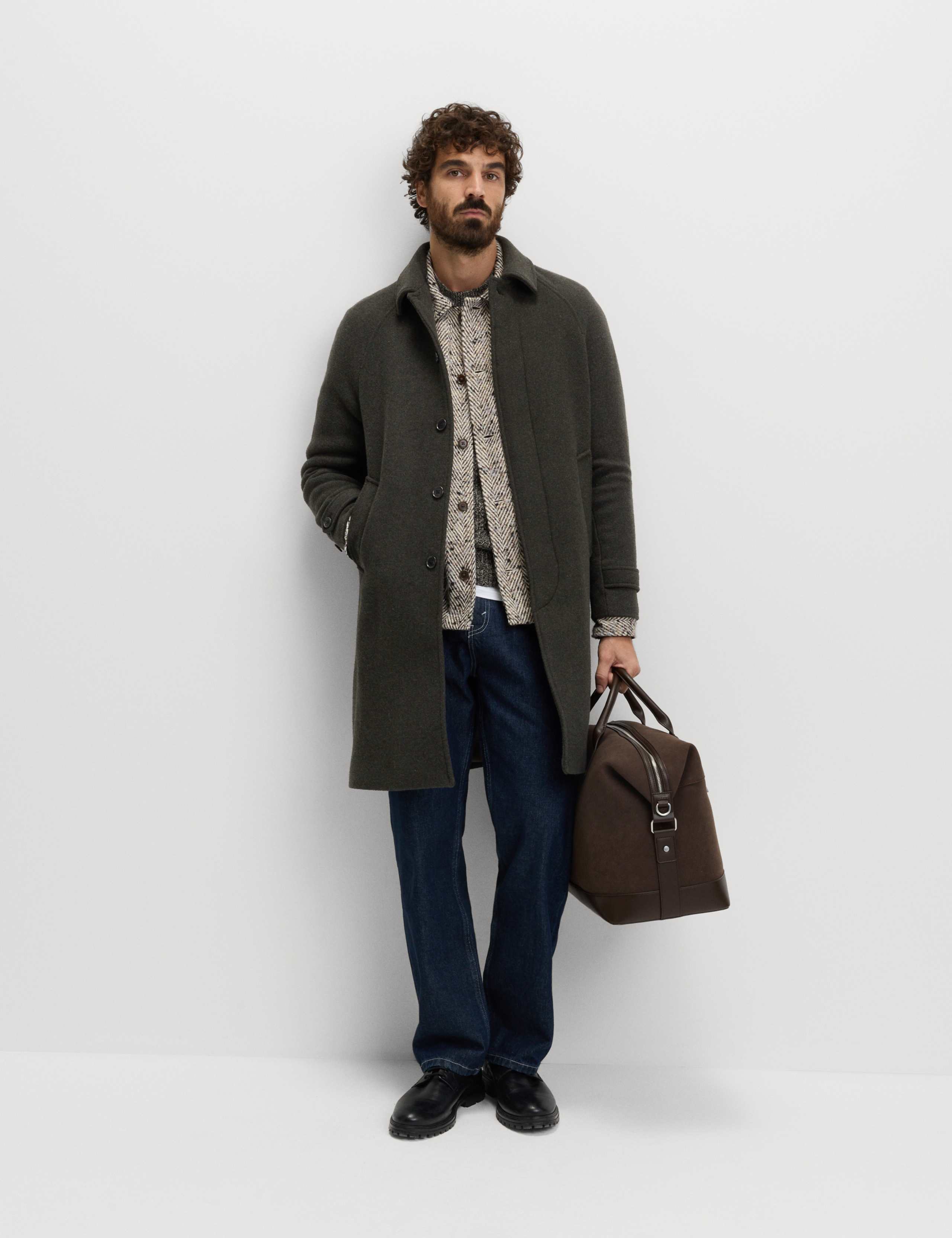 Textured Car Coat with Wool 3 of 7