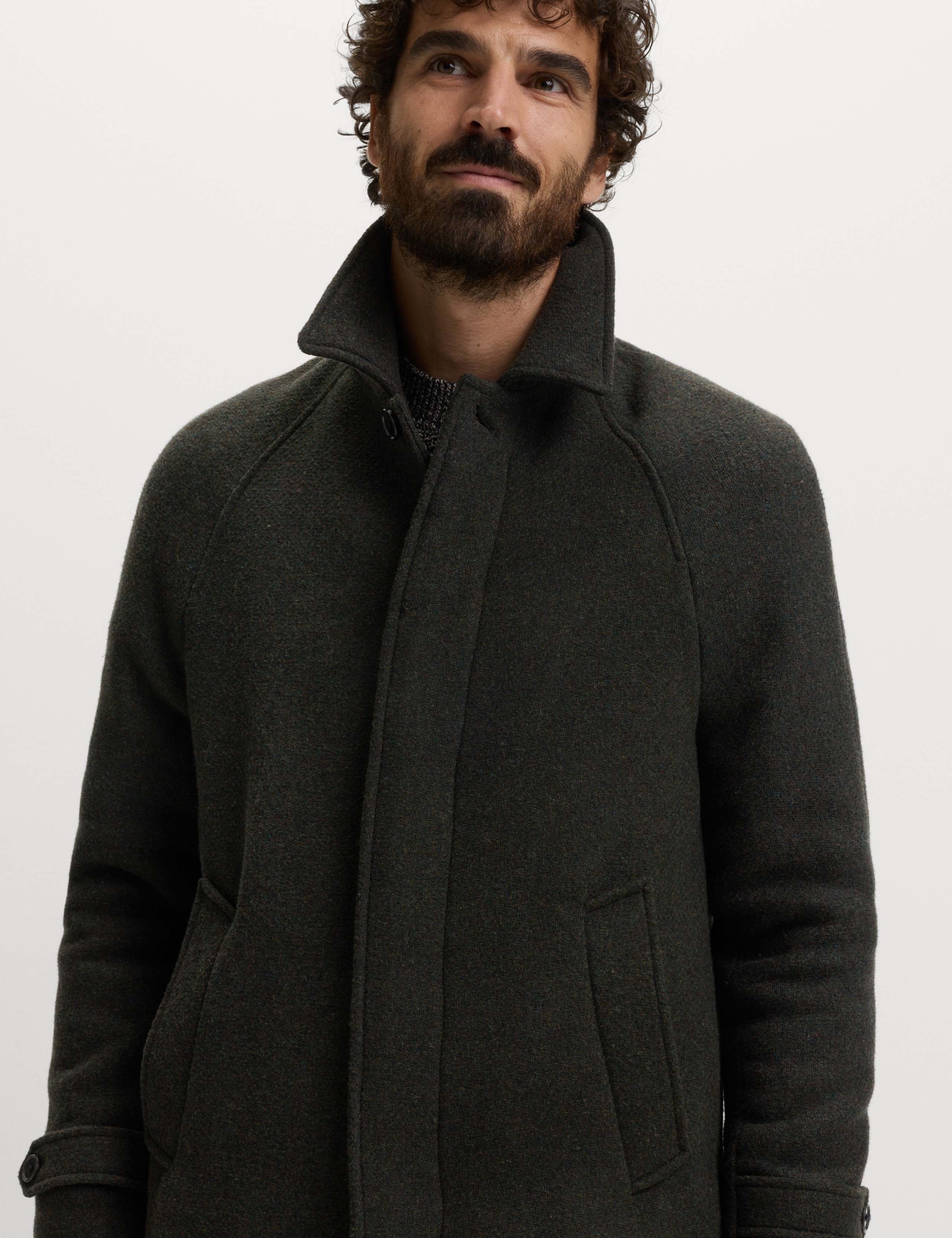 Textured Car Coat with Wool 8 of 8