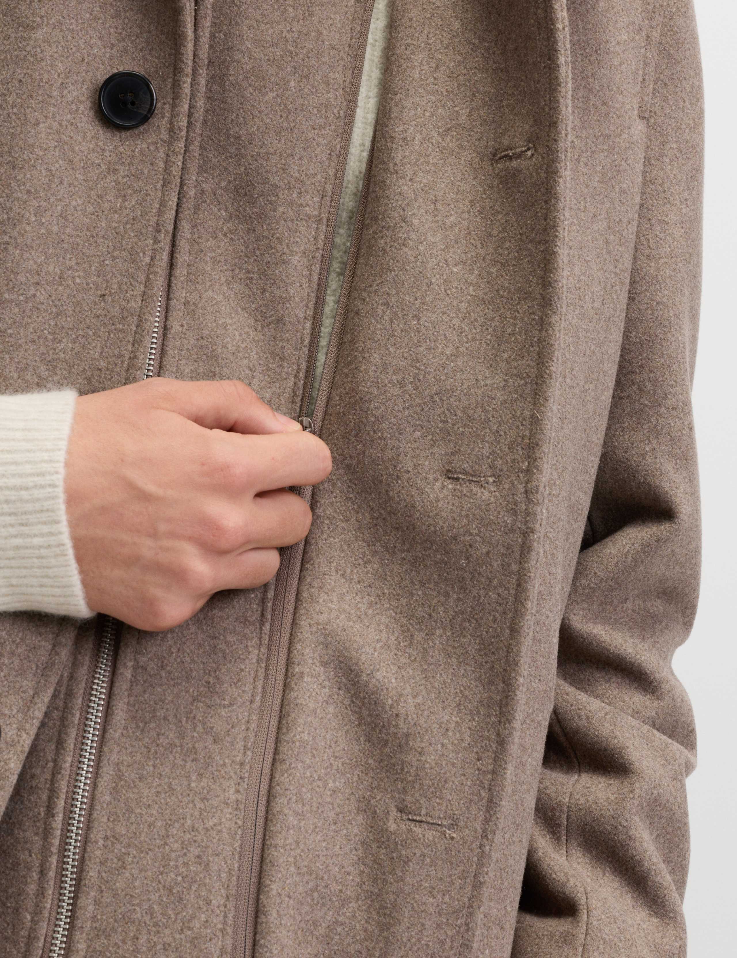 Wool Blend Double Collar Overcoat 3 of 6