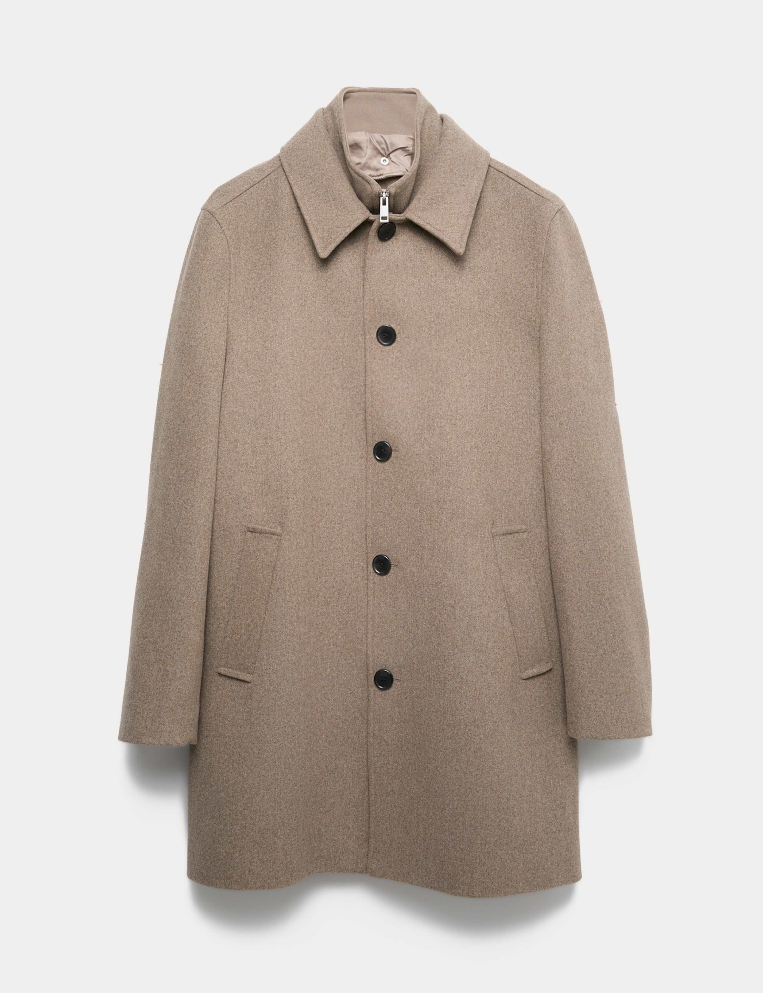 Wool Blend Double Collar Overcoat 2 of 6