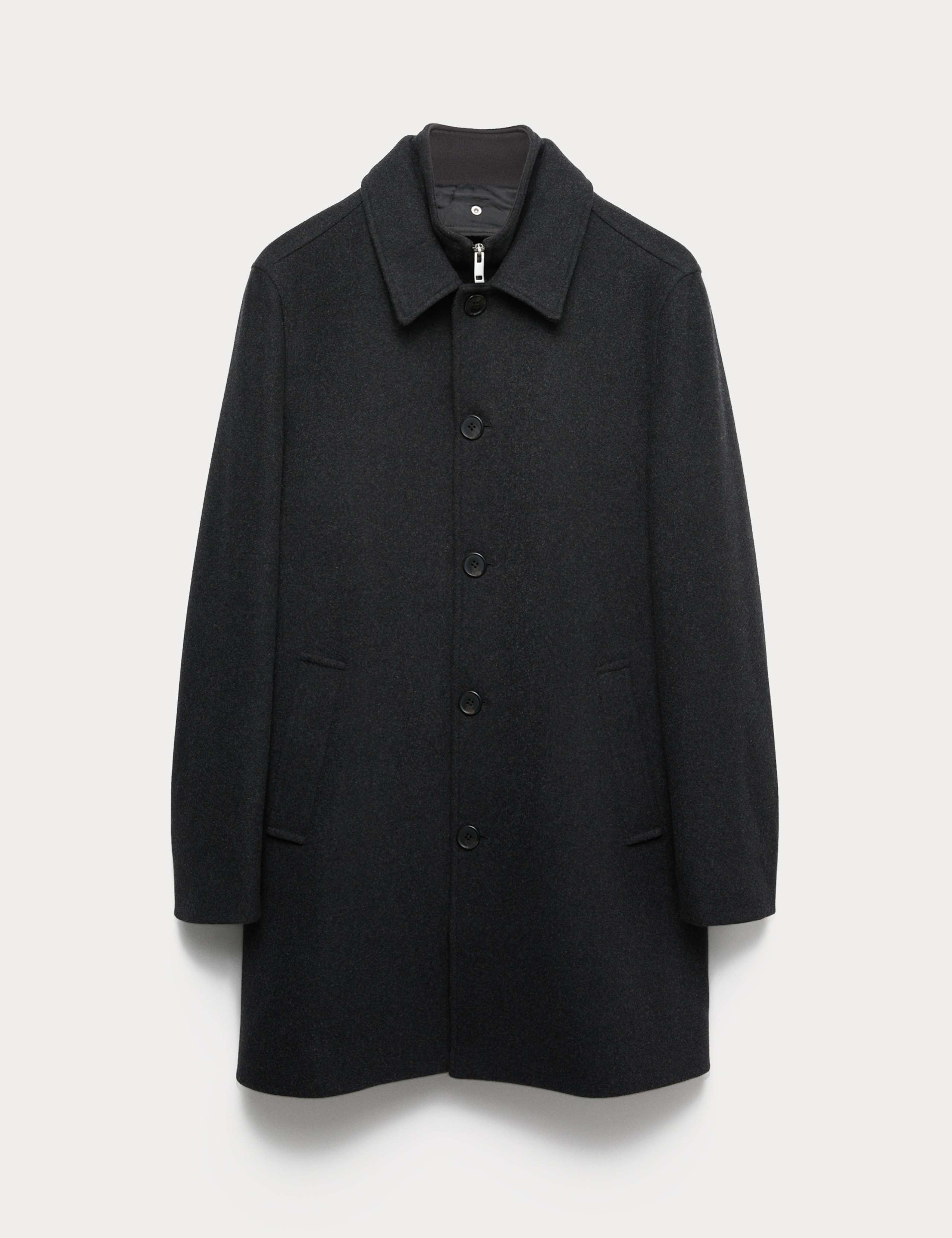 Wool Blend Double Collar Overcoat 2 of 6