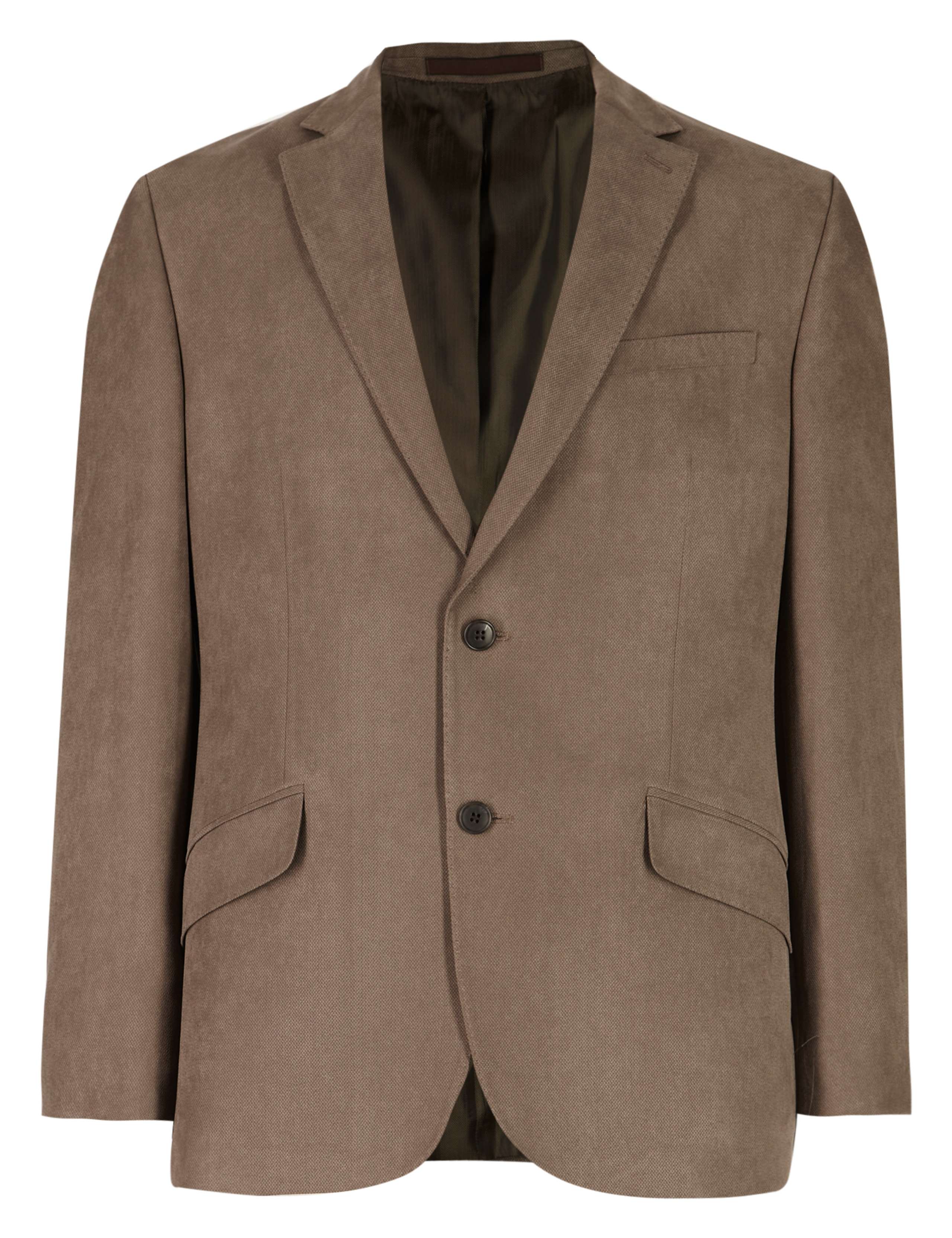 Notch Lapel 2 Button Crowsfoot Suedette Jacket 4 of 7