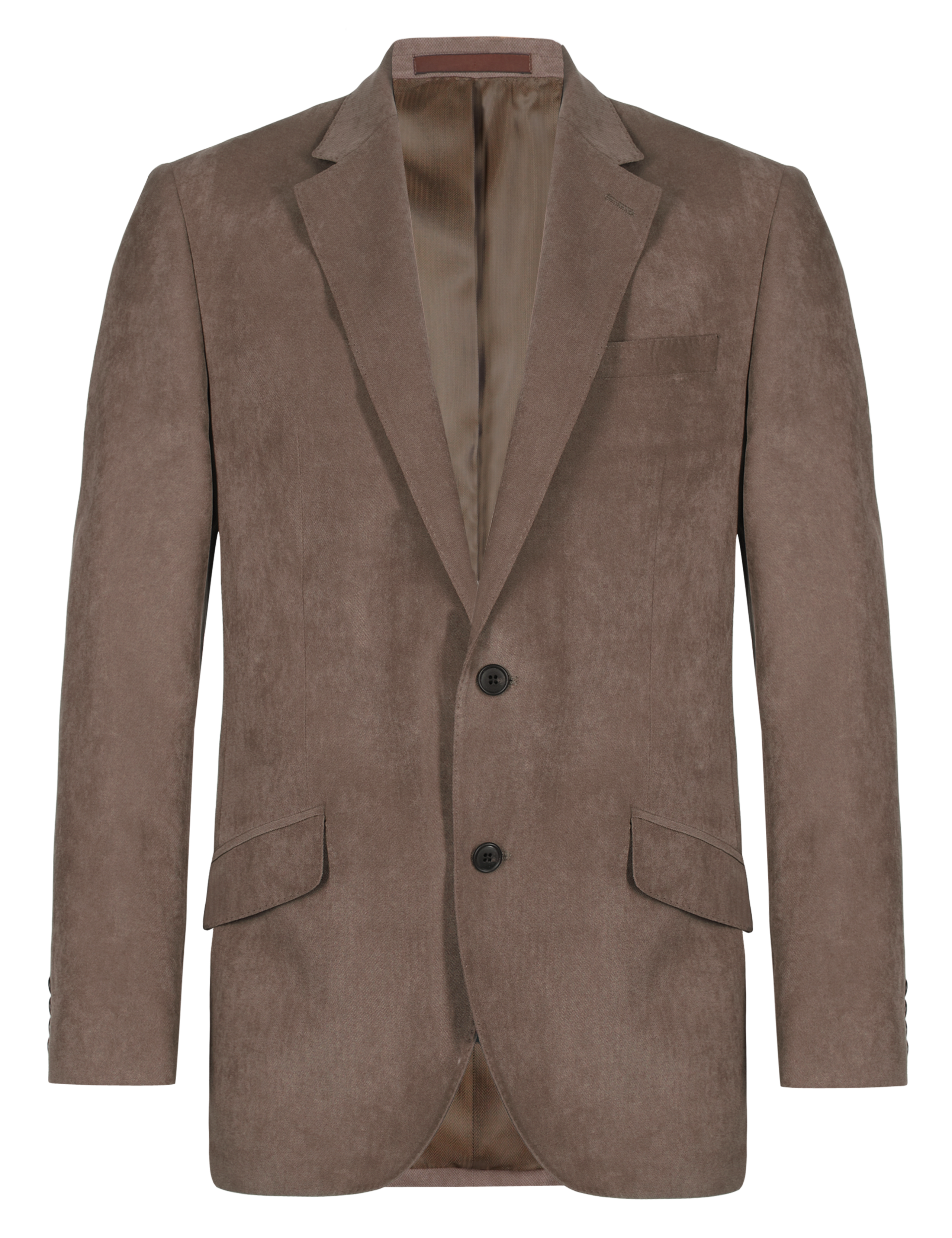 Notch Lapel 2 Button Crowsfoot Suedette Jacket 2 of 7