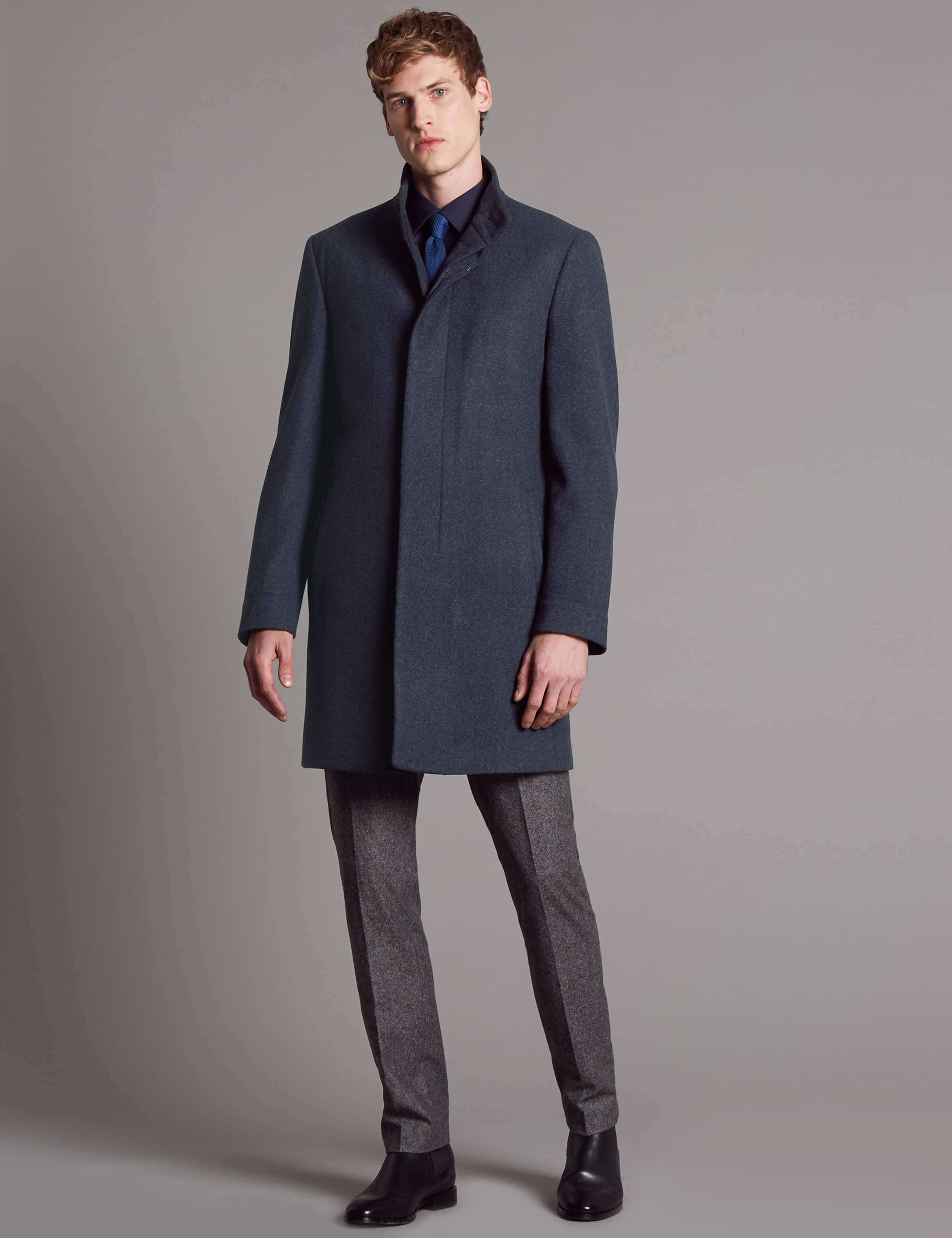 Wool Blend Funnel Neck Coat 1 of 6