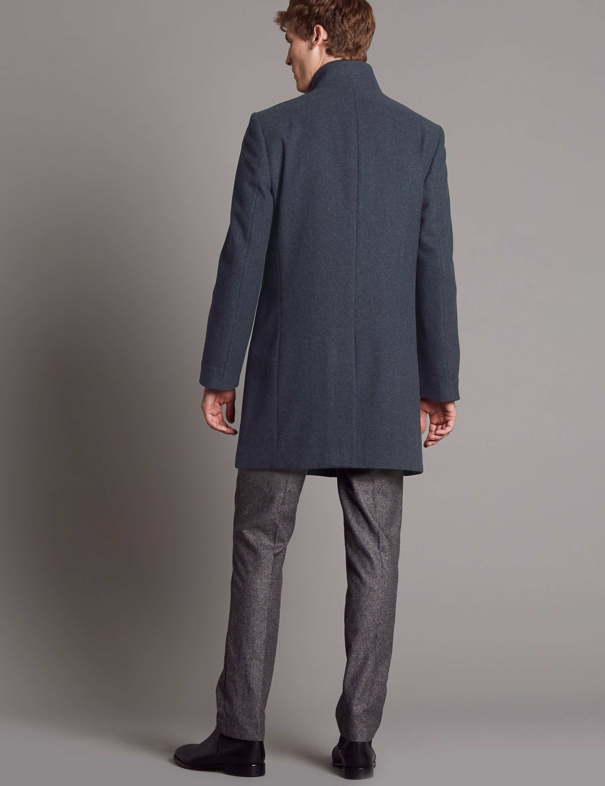 Wool Blend Funnel Neck Coat 4 of 6