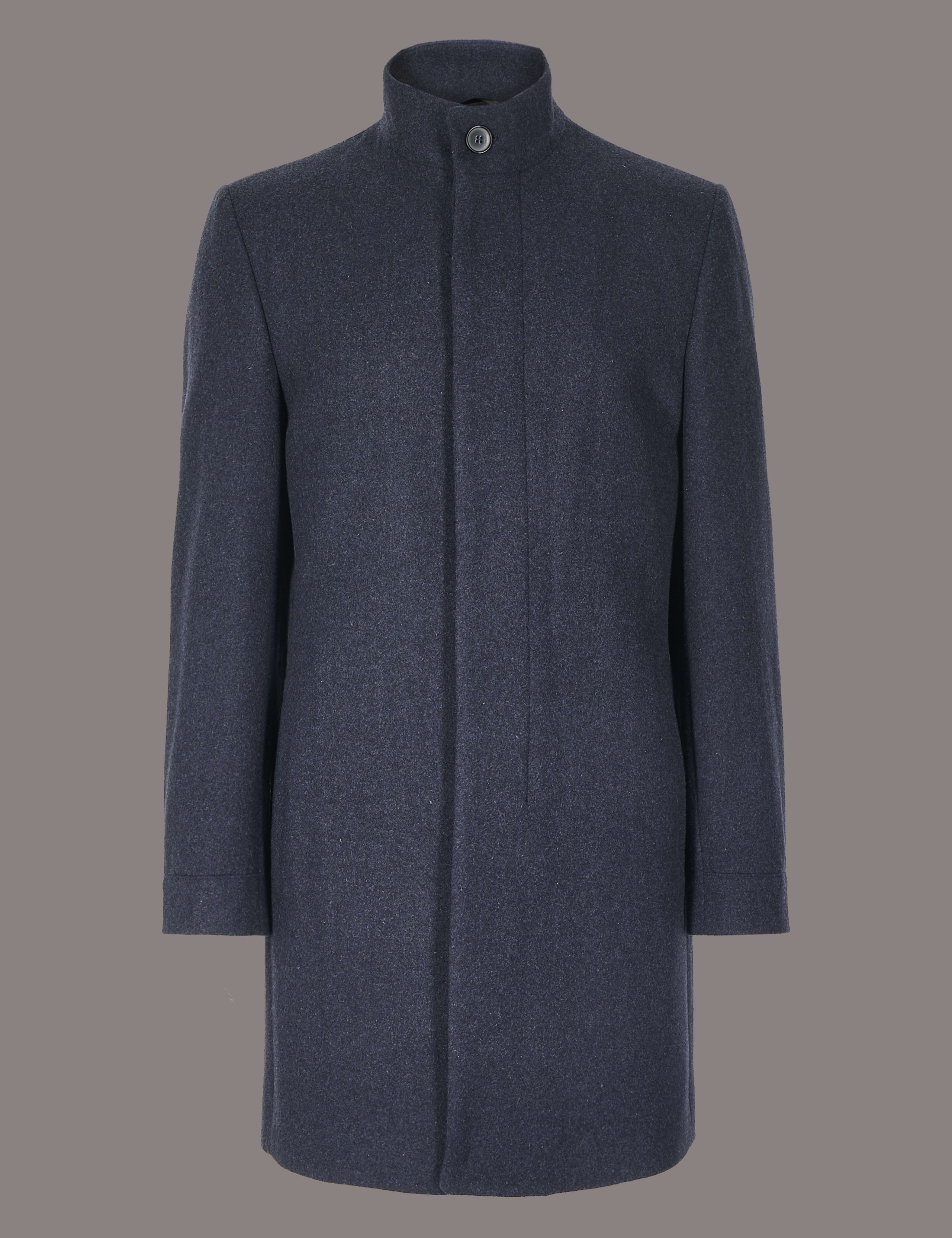 Wool Blend Funnel Neck Coat 2 of 6