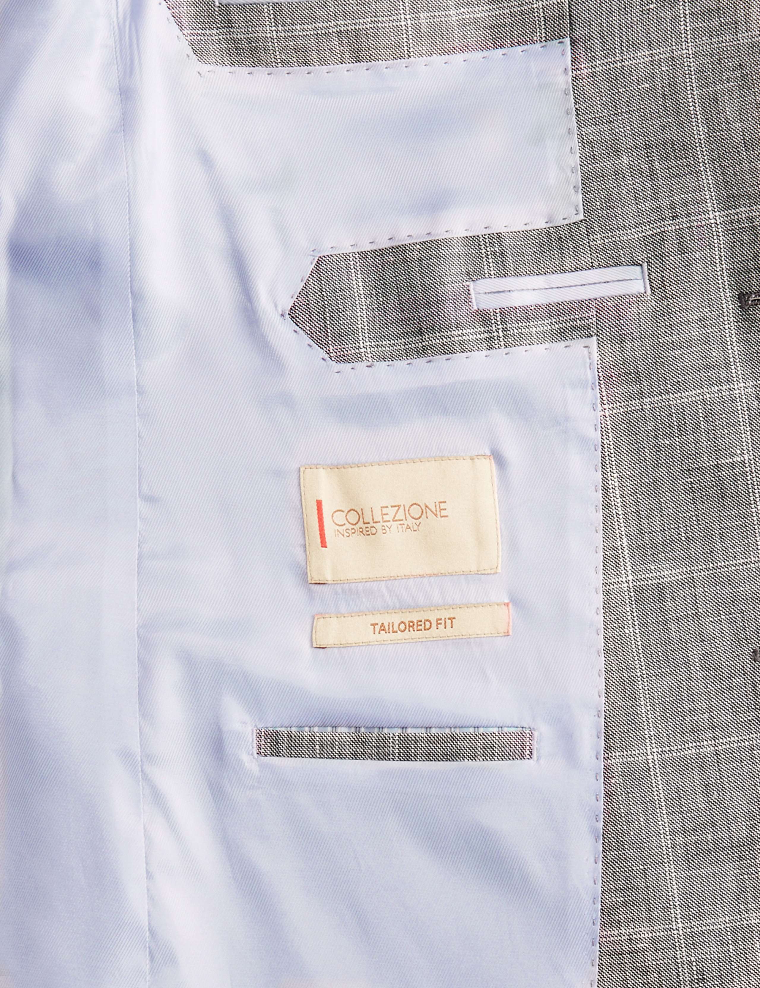 2 Button Large Checked Jacket with Linen 5 of 6