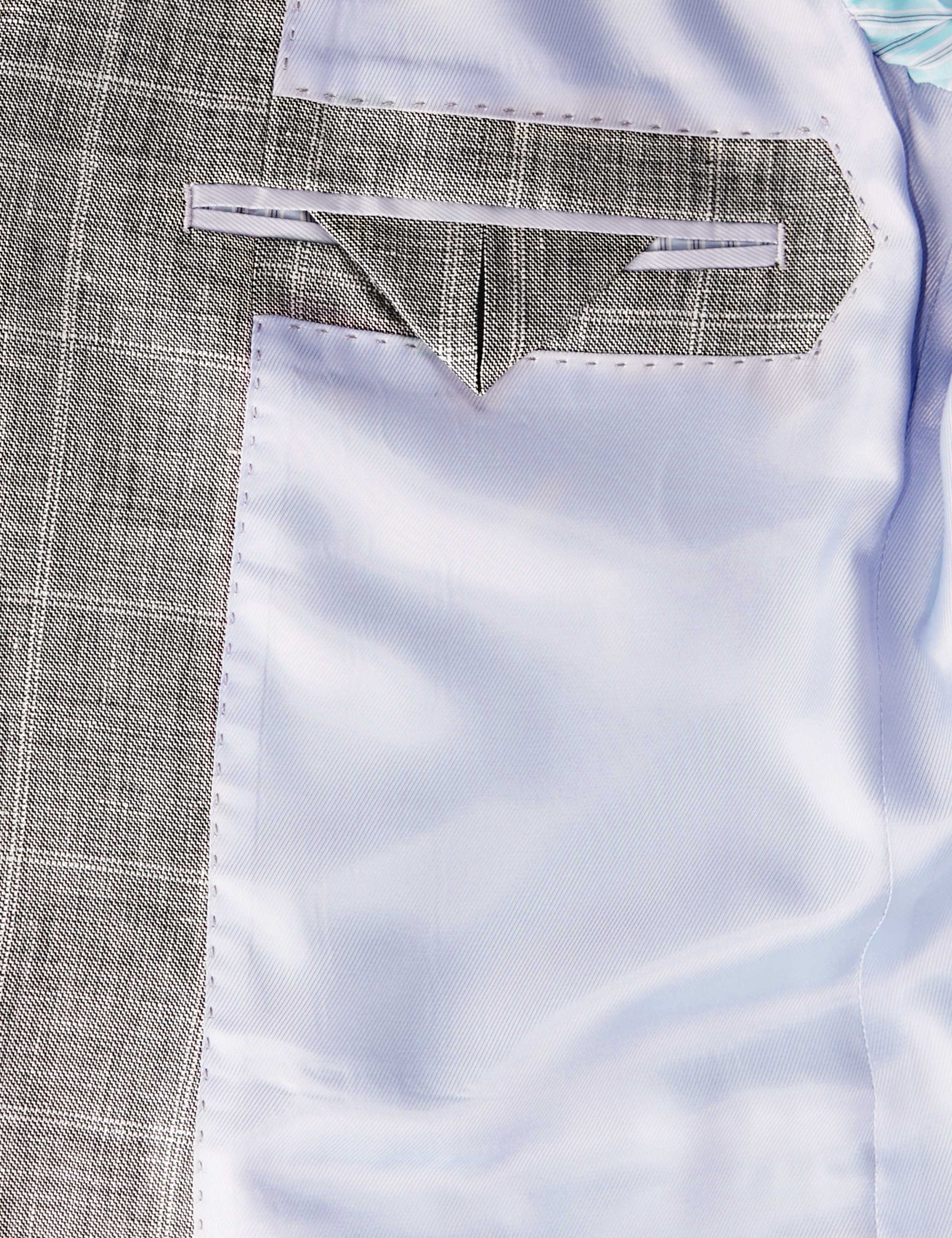 2 Button Large Checked Jacket with Linen 6 of 6