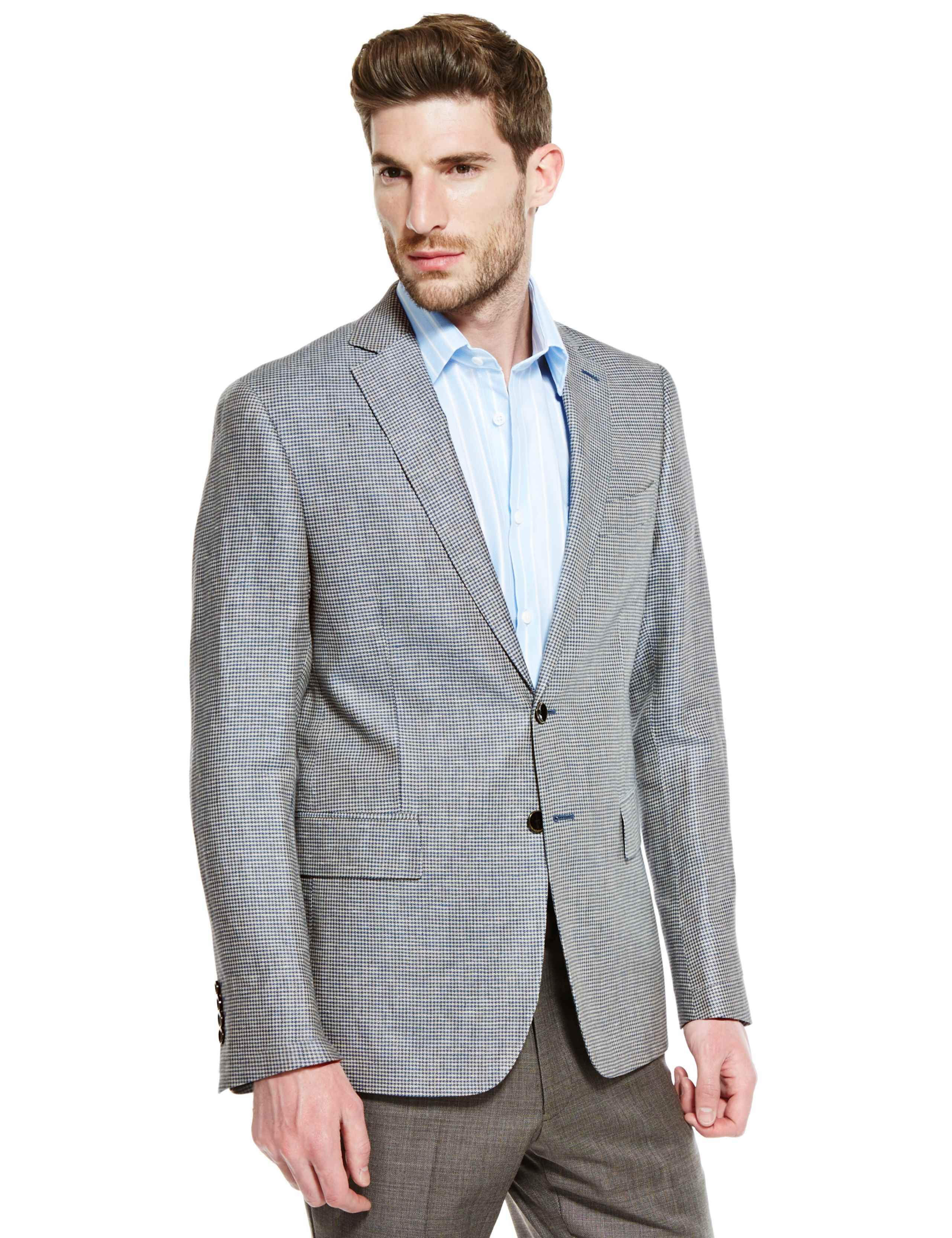 Pure Linen 2 Button Puppytooth Jacket 1 of 7