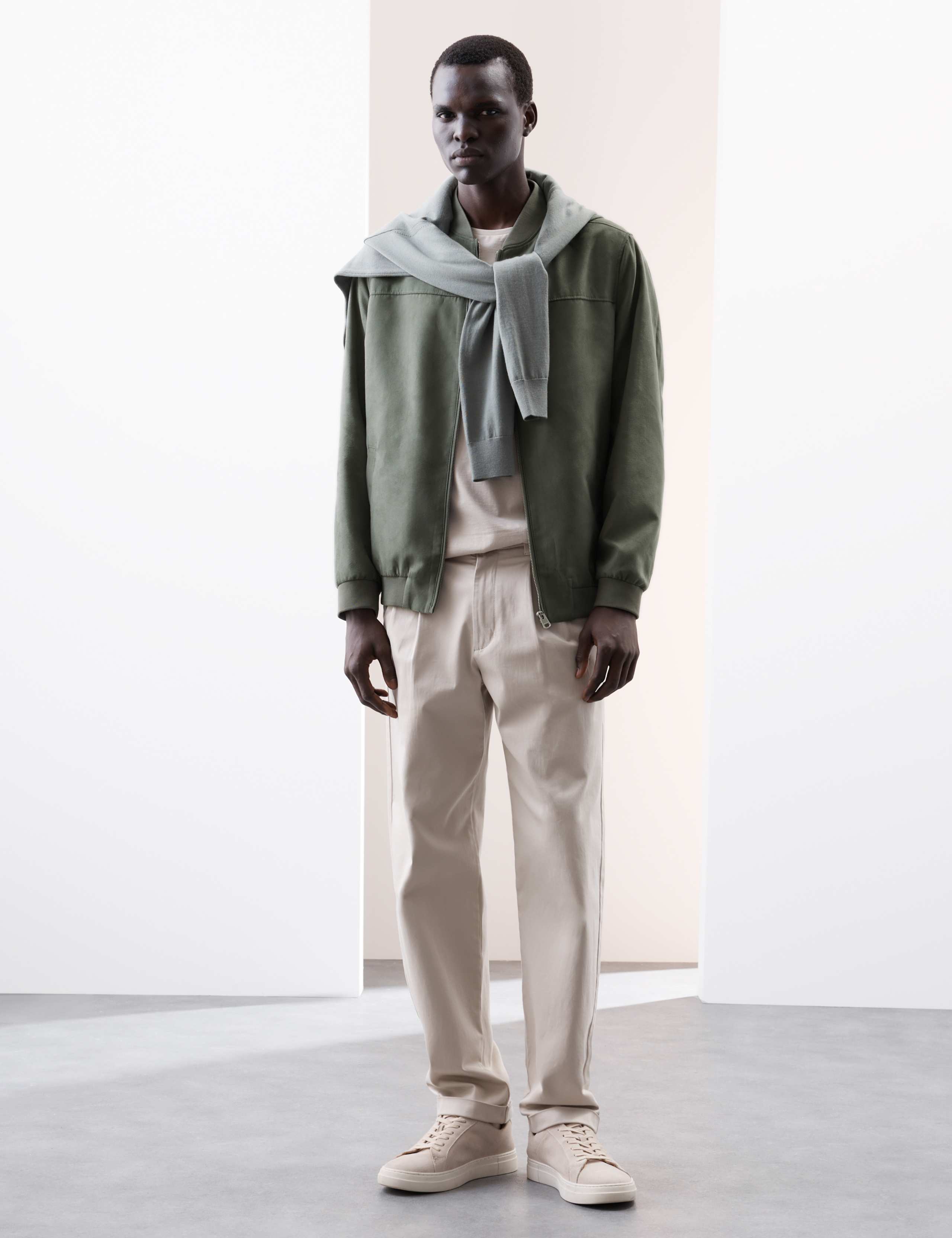 Faux Suede Bomber Jacket 3 of 8