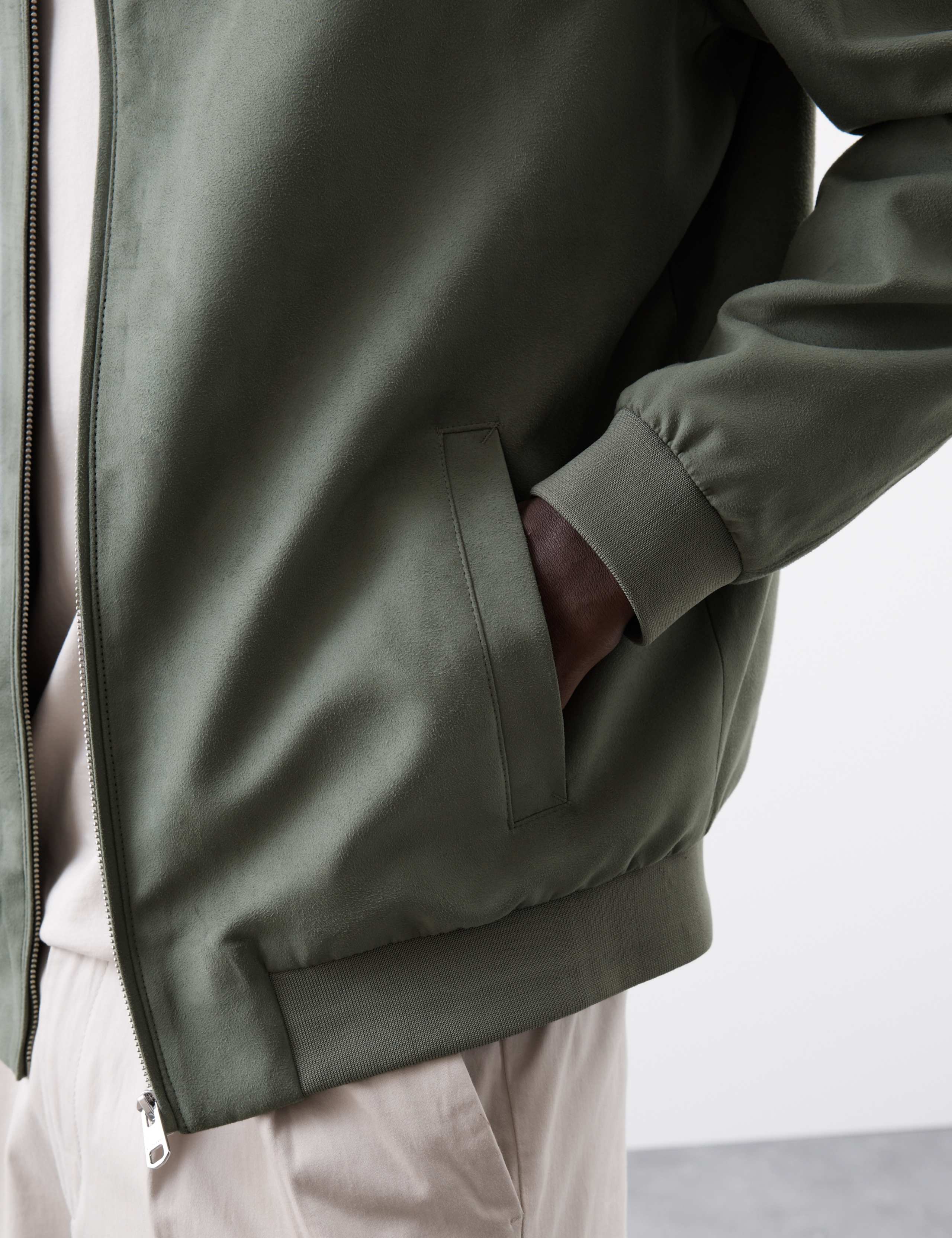 Faux Suede Bomber Jacket 5 of 8