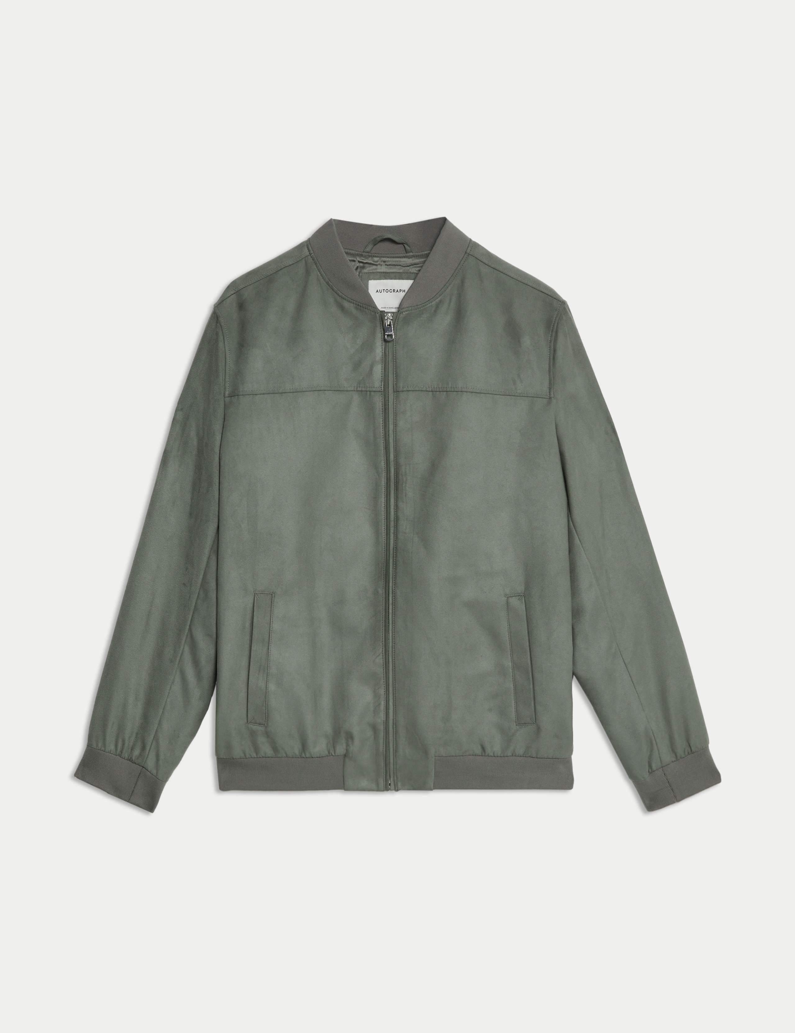 Faux Suede Bomber Jacket 2 of 8