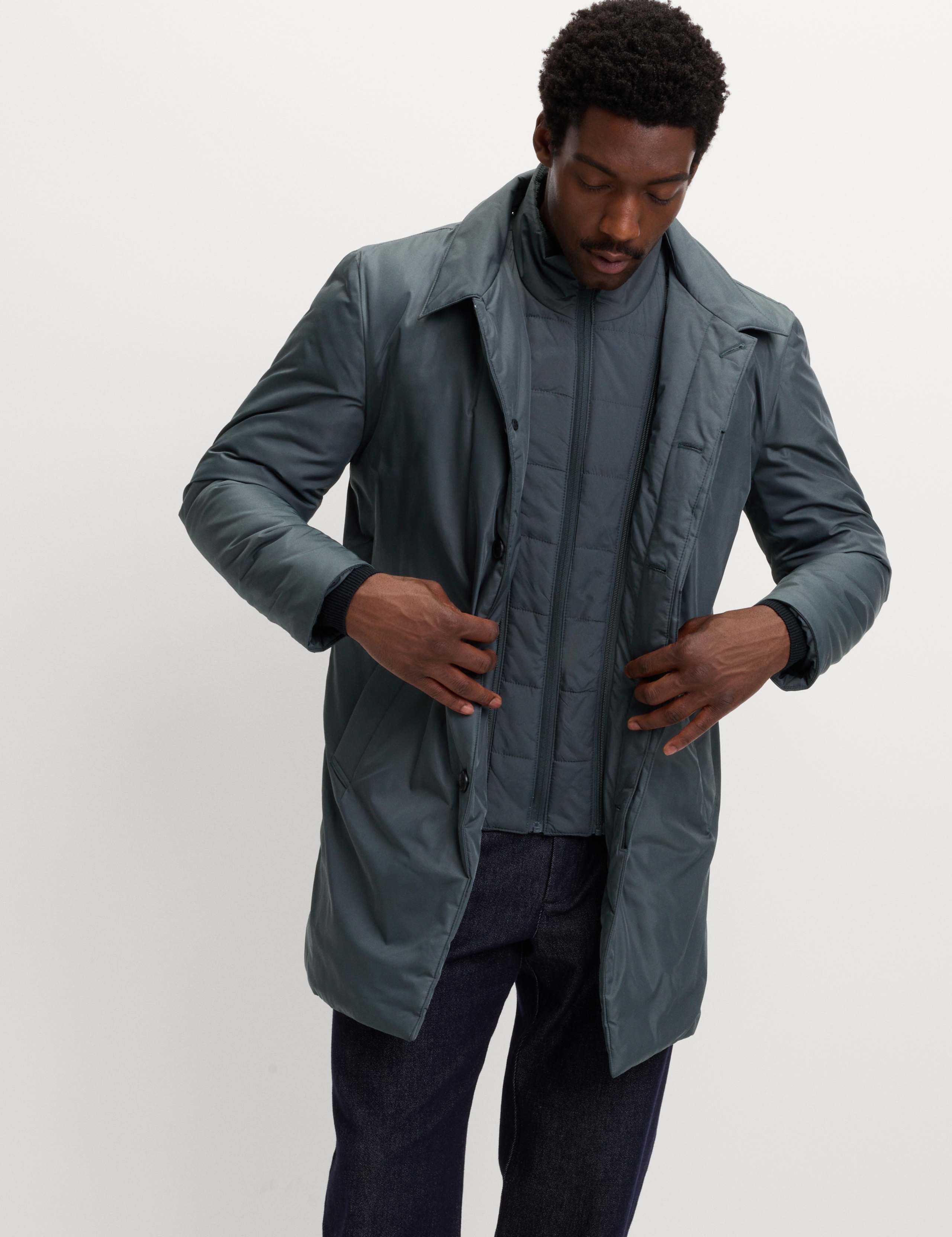 Shirt Collar Mac with Removable Bib 1 of 6