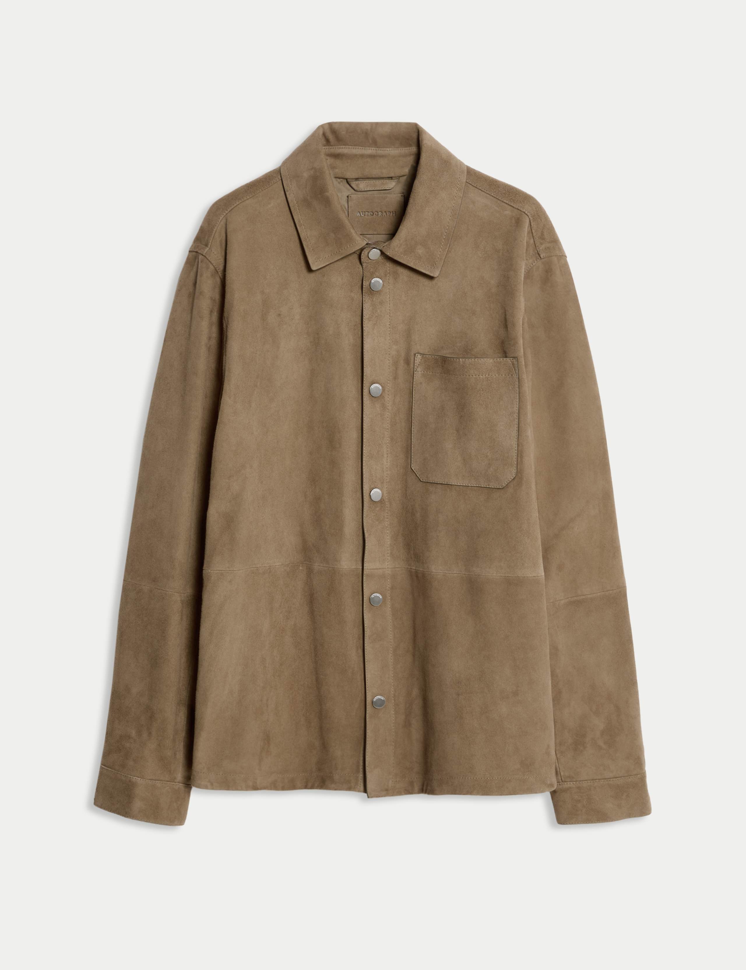 LIGHTWEIGHT SUEDE OVERSHIRT JACKET 1 of 2