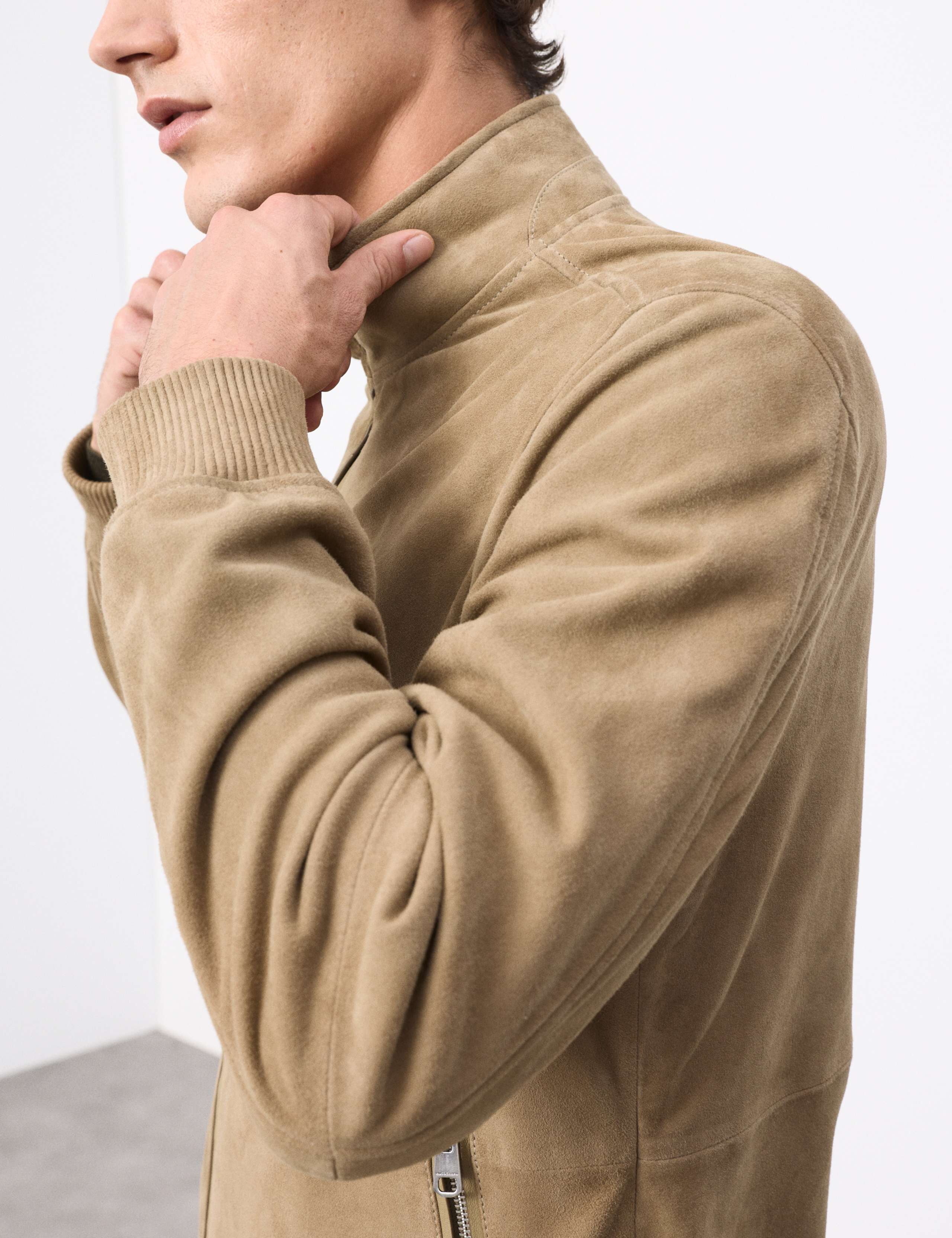 Suede Funnel Neck Bomber Jacket 6 of 6