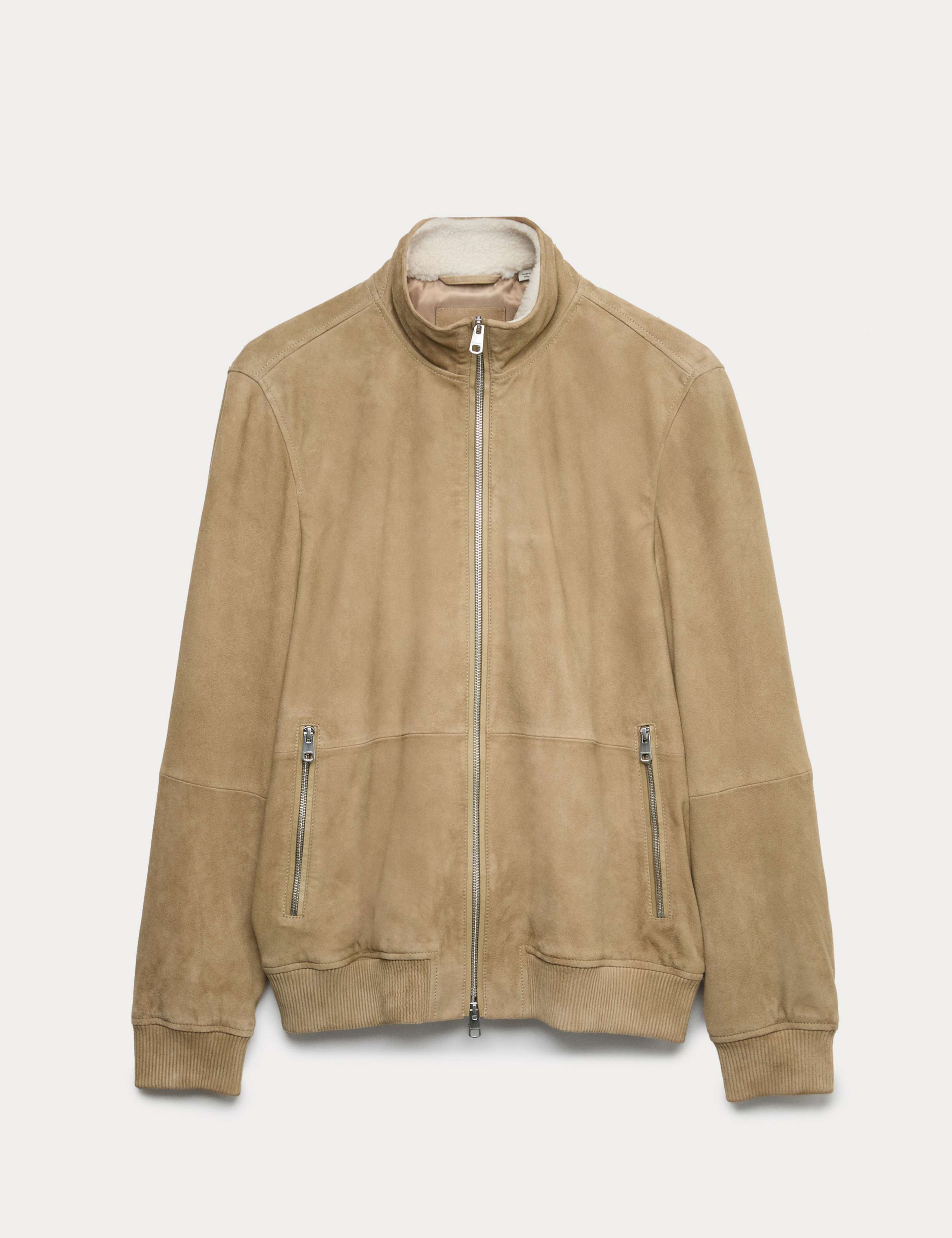 Suede Funnel Neck Bomber Jacket 2 of 6