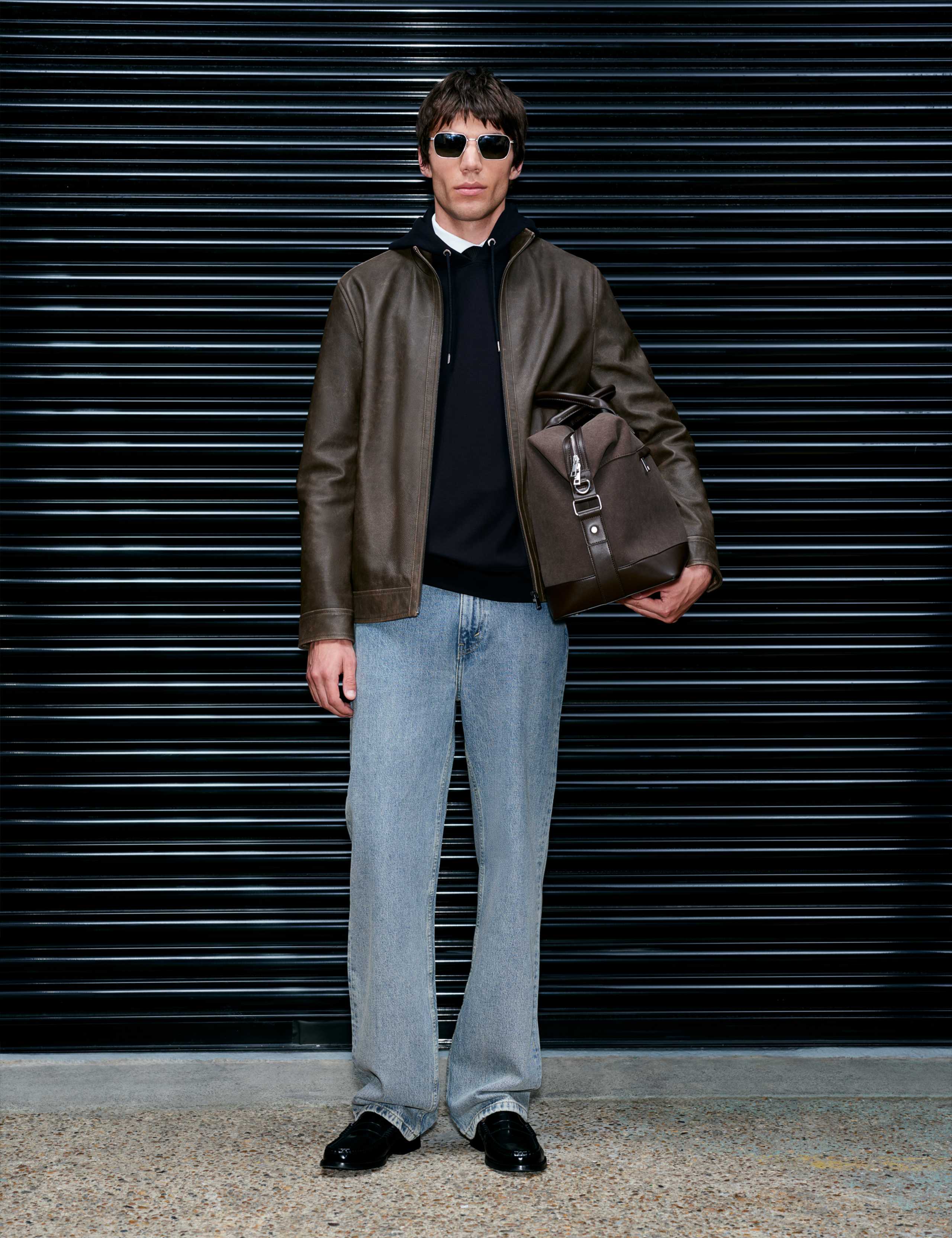 Funnel Neck Leather BikerJacket 8 of 8