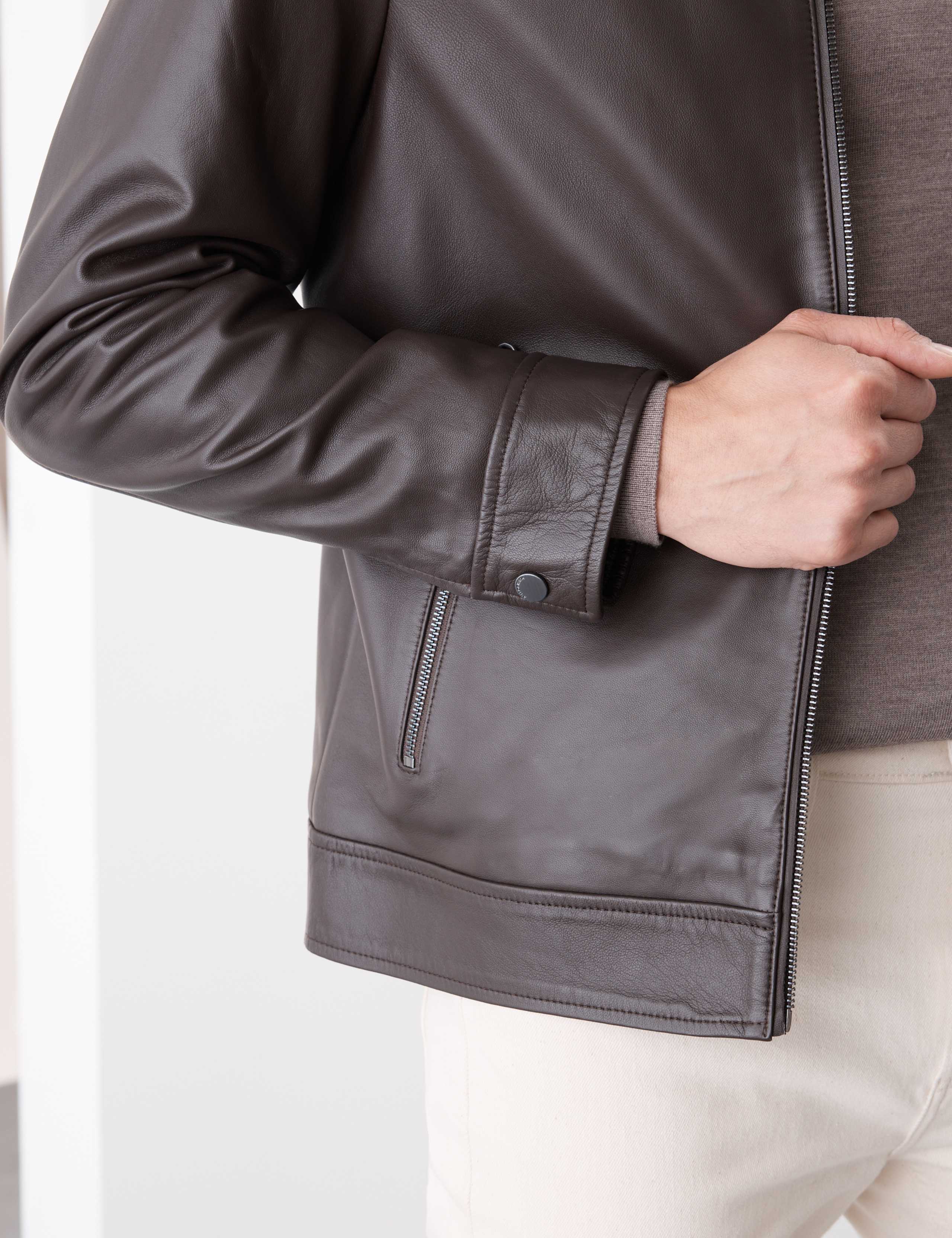 Leather Harrington Jacket 4 of 8