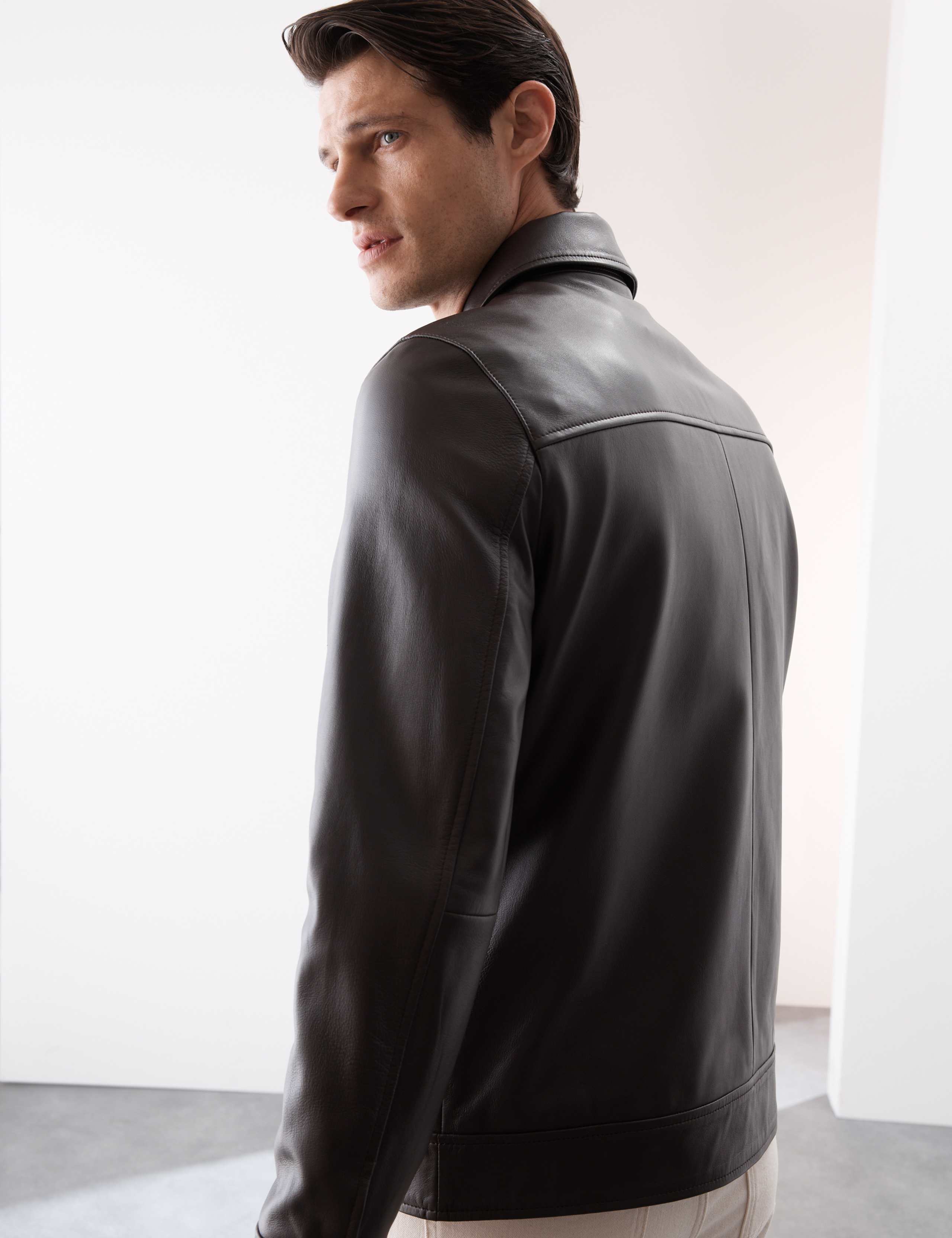 Leather Harrington Jacket 5 of 8