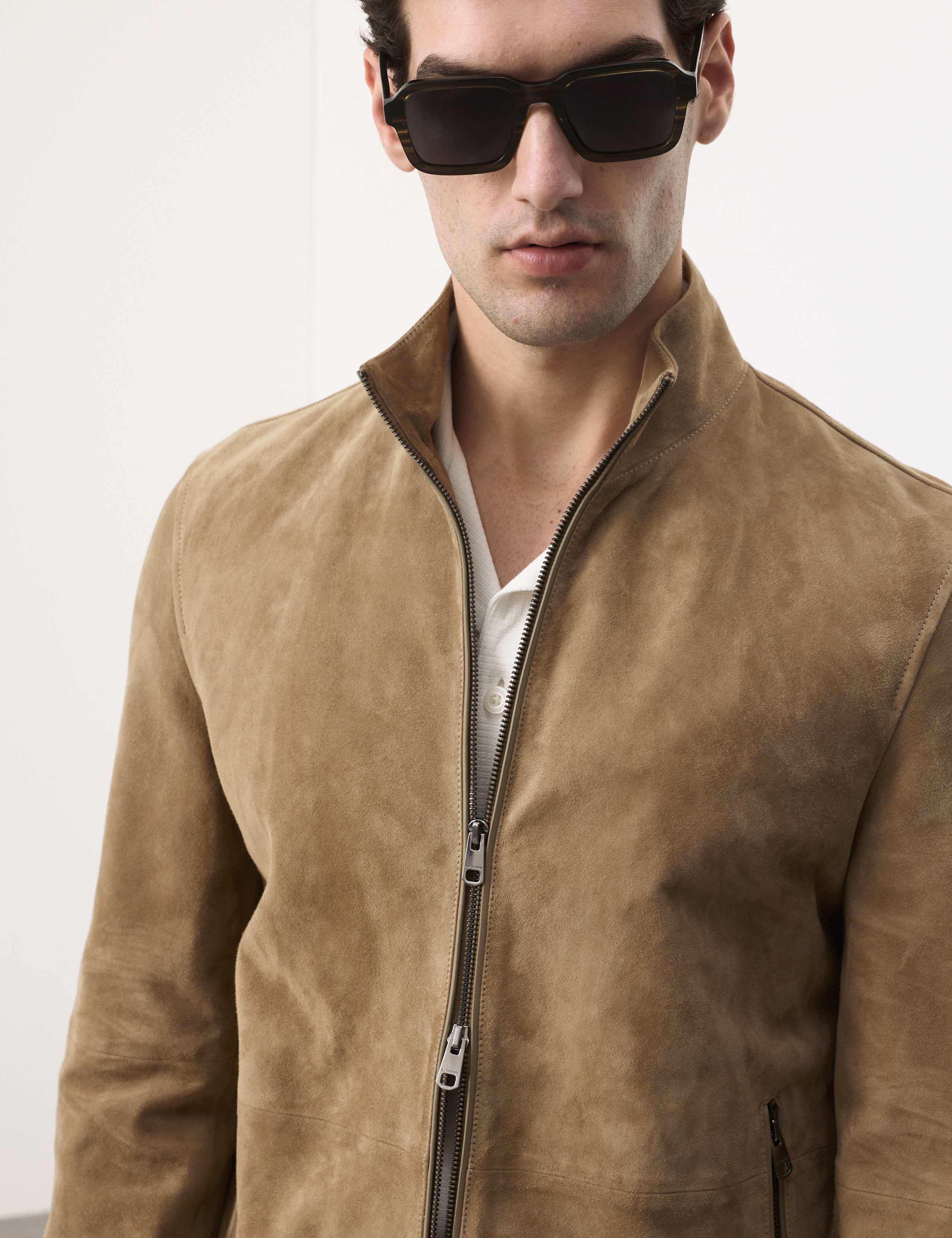 Cashmere Suede Funnel Neck Jacket 3 of 7