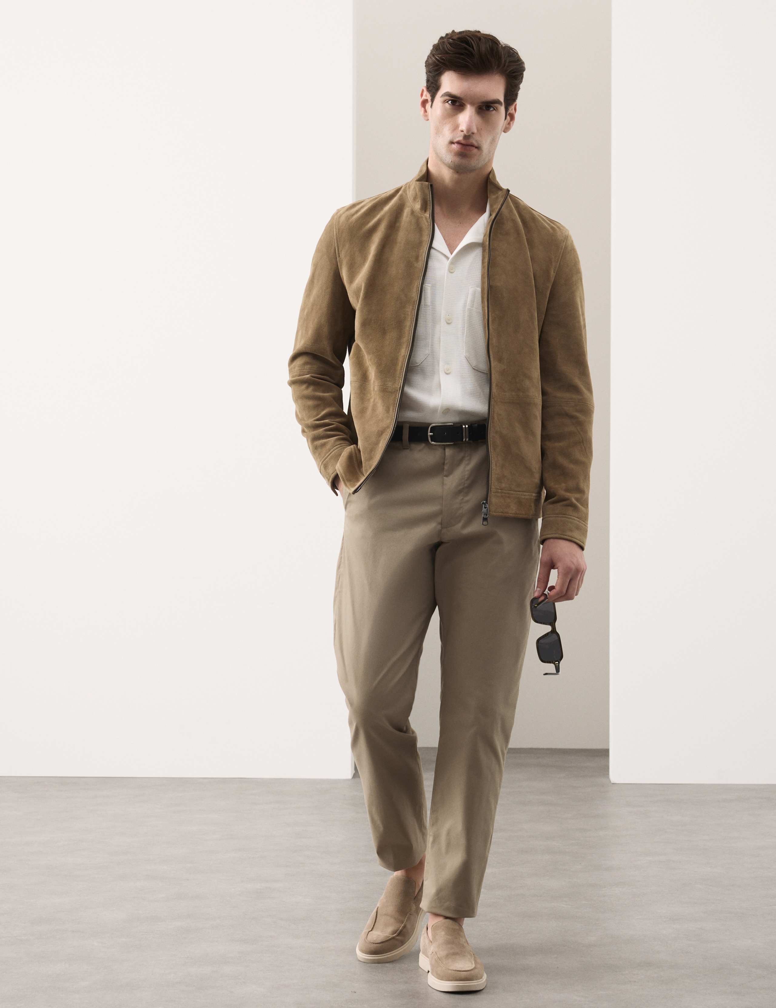 Cashmere Suede Funnel Neck Jacket 6 of 7