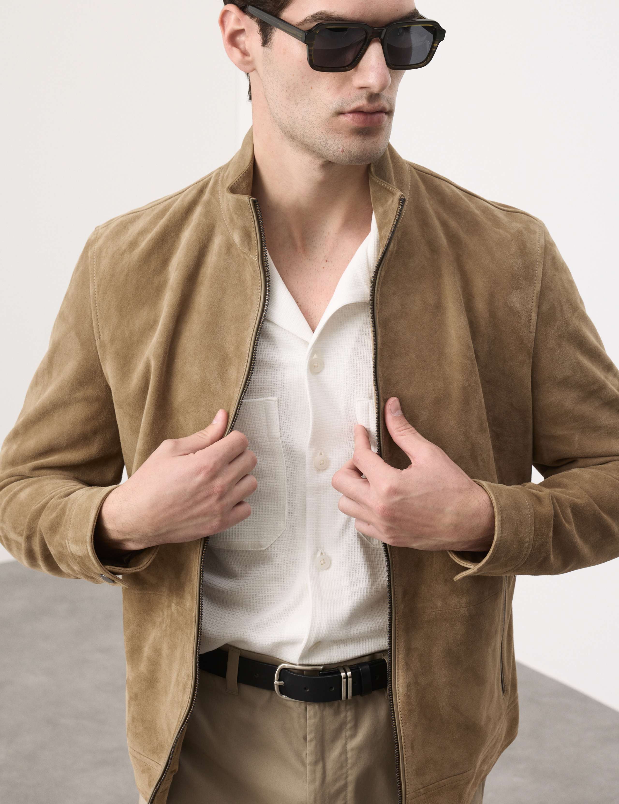 Cashmere Suede Funnel Neck Jacket 7 of 7