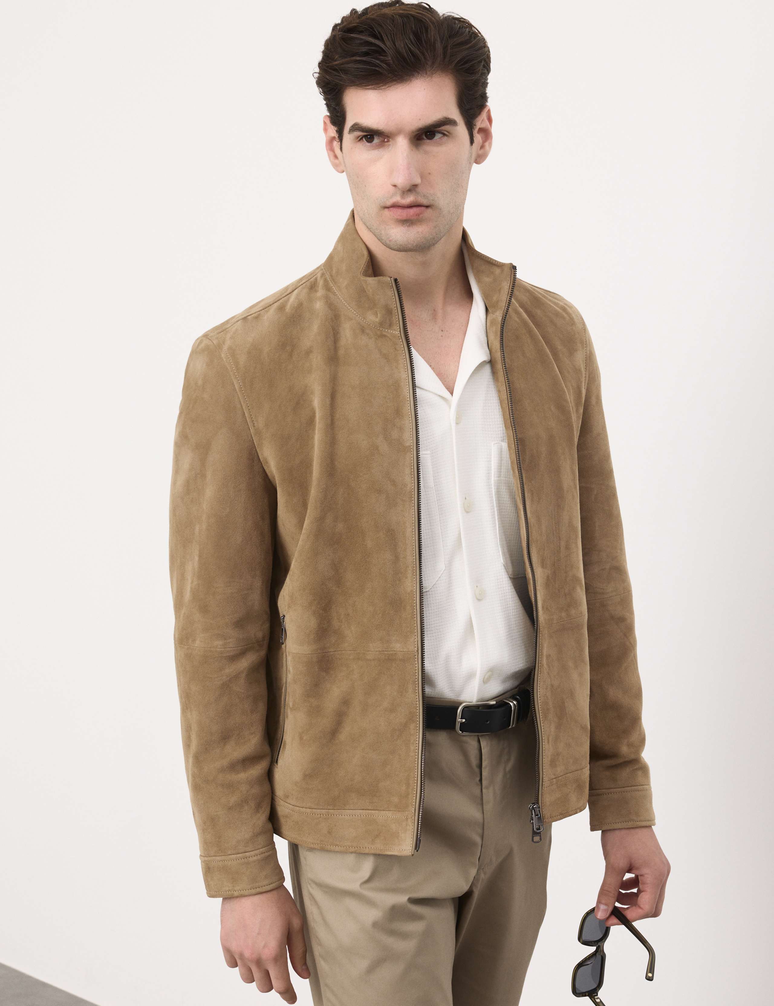 Cashmere Suede Funnel Neck Jacket 8 of 8