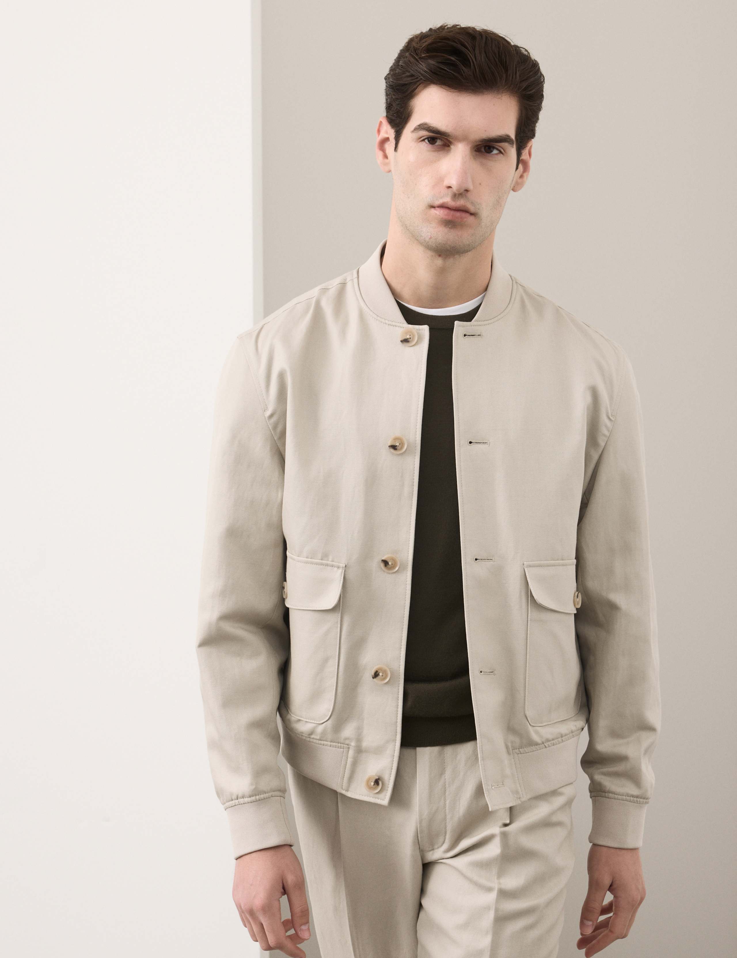 Cotton Linen Blend Bomber 1 of 7