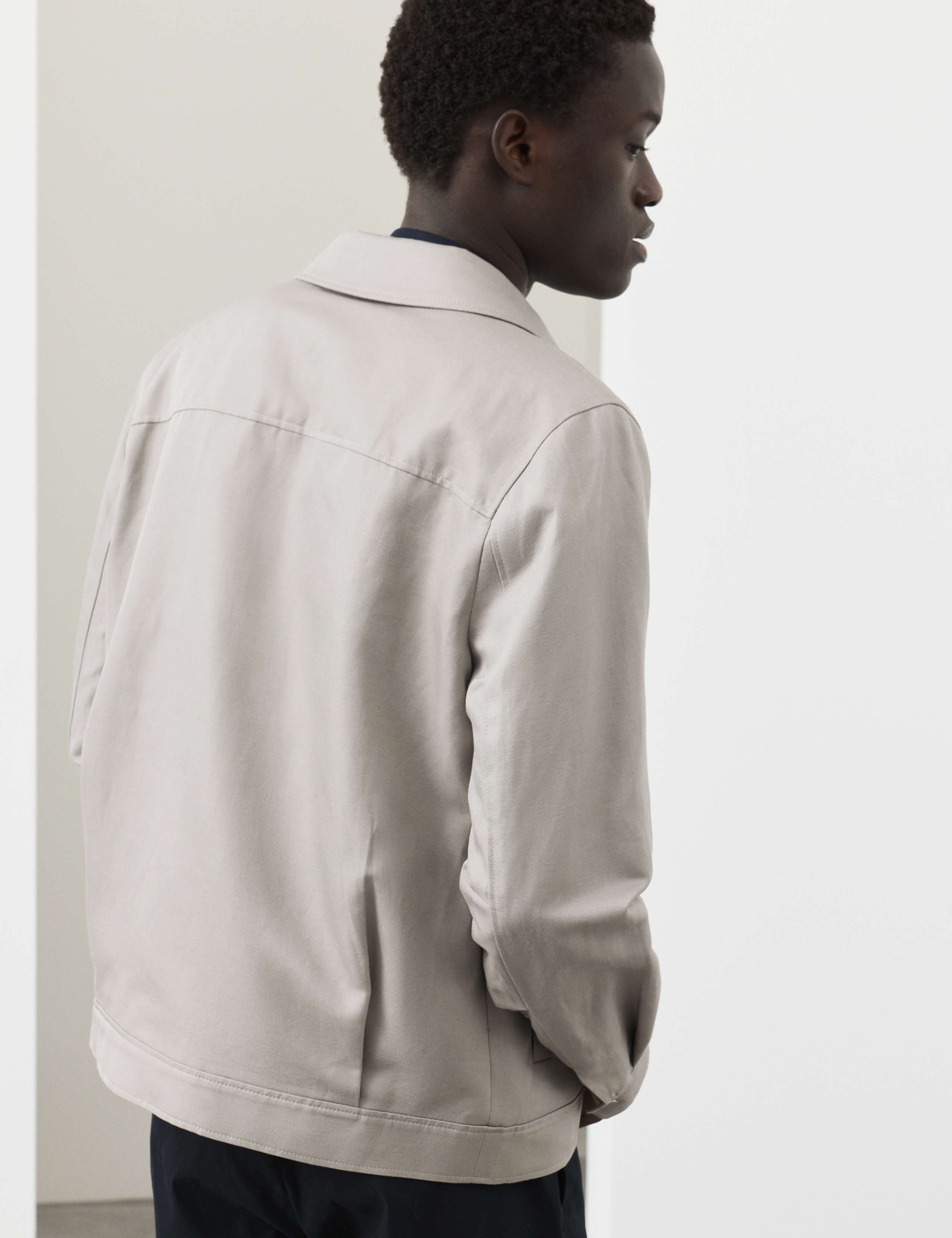 Cotton Rich Harrington Jacket with Linen 5 of 7
