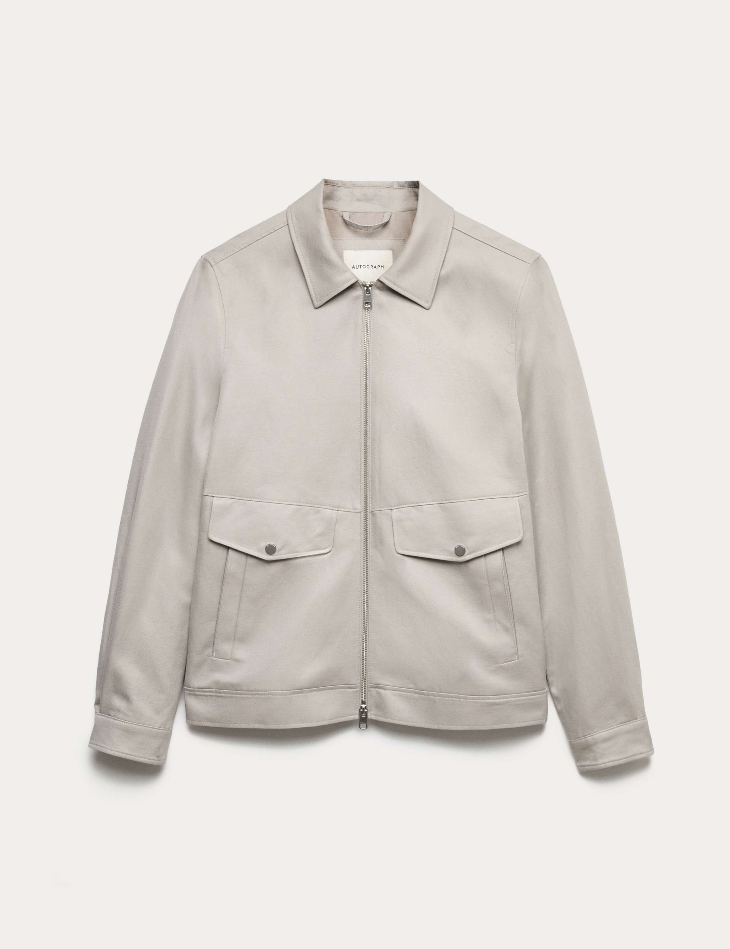 Cotton Rich Harrington Jacket with Linen 2 of 7