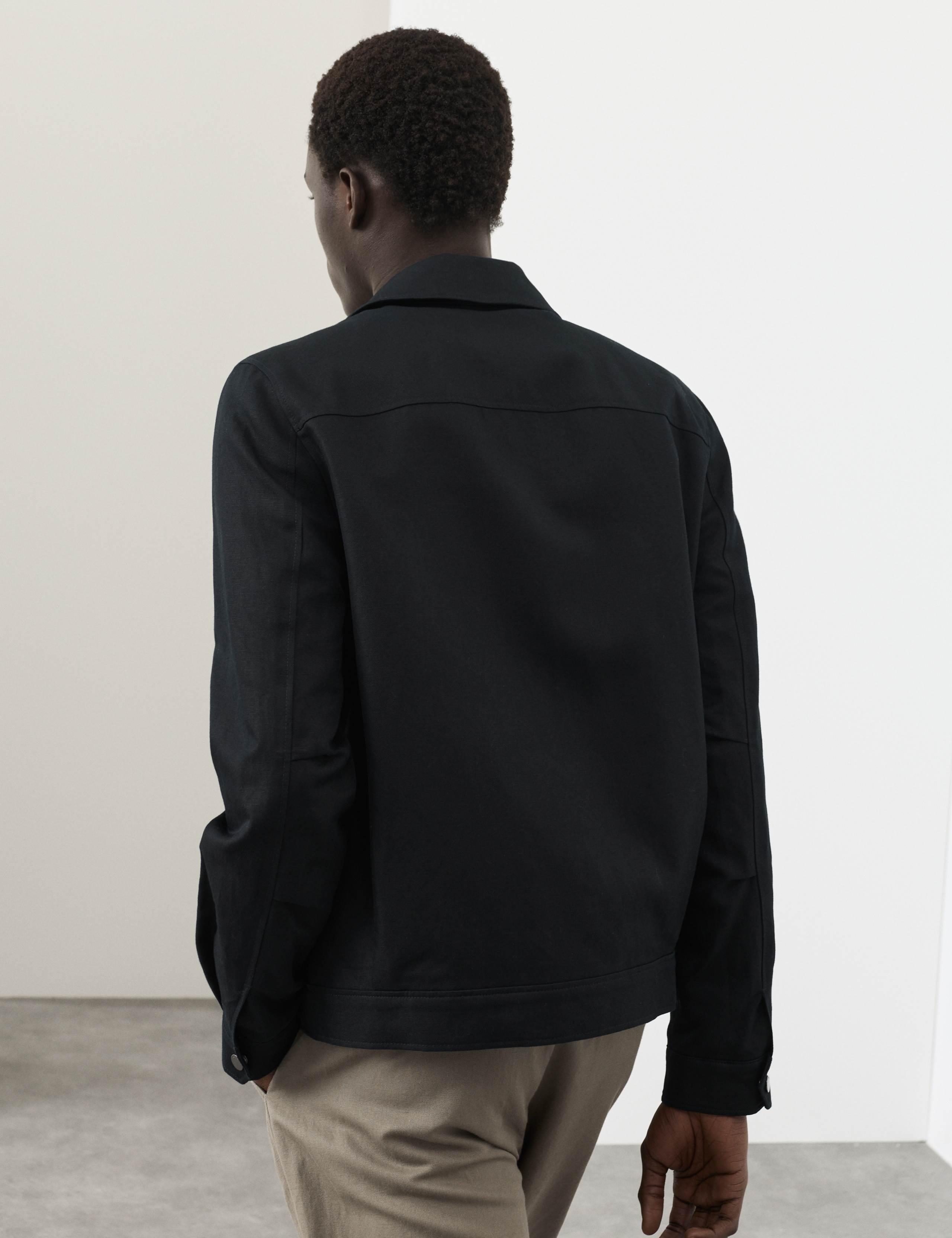 Cotton Rich Harrington Jacket with Linen 4 of 7