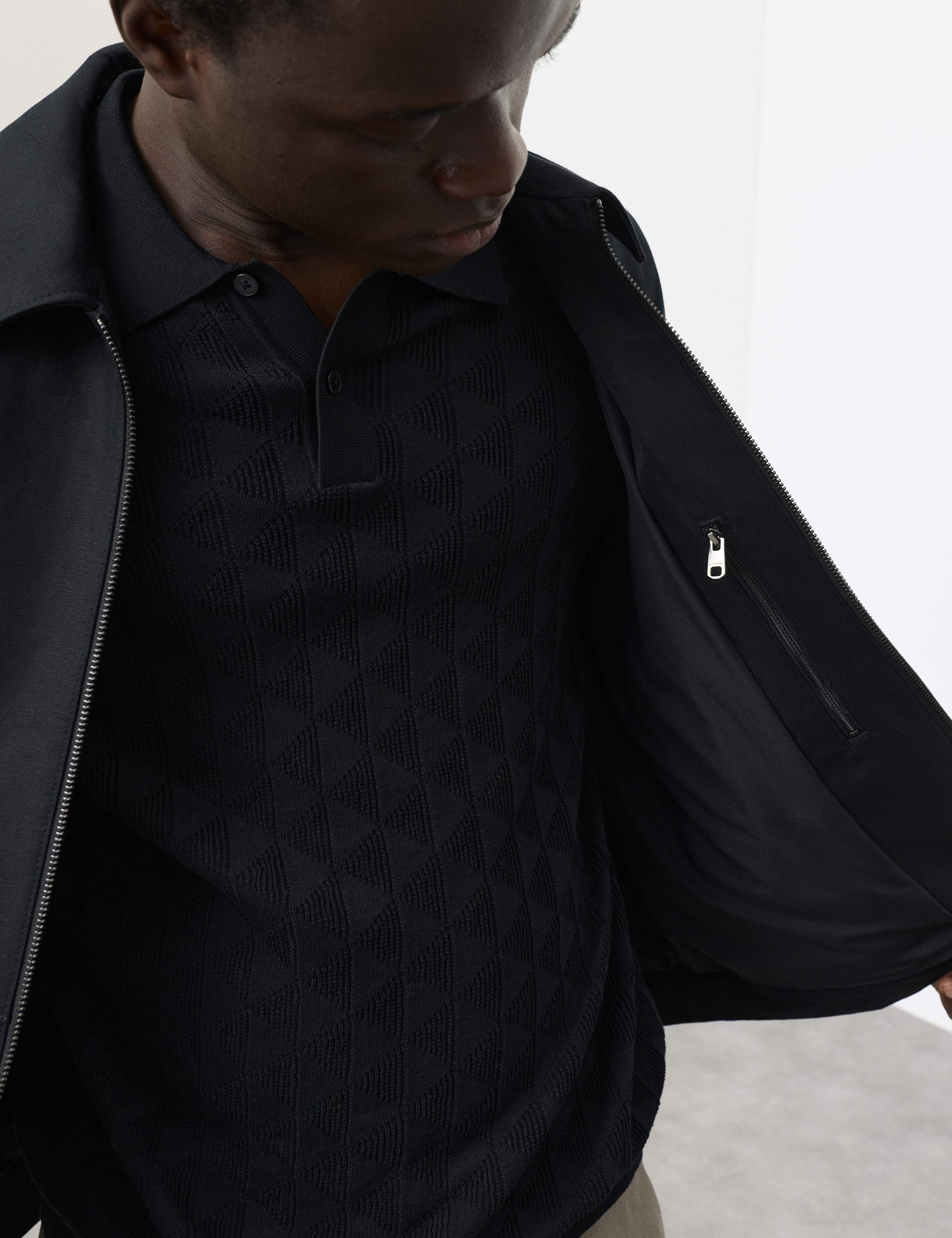 Cotton Rich Harrington Jacket with Linen 5 of 7