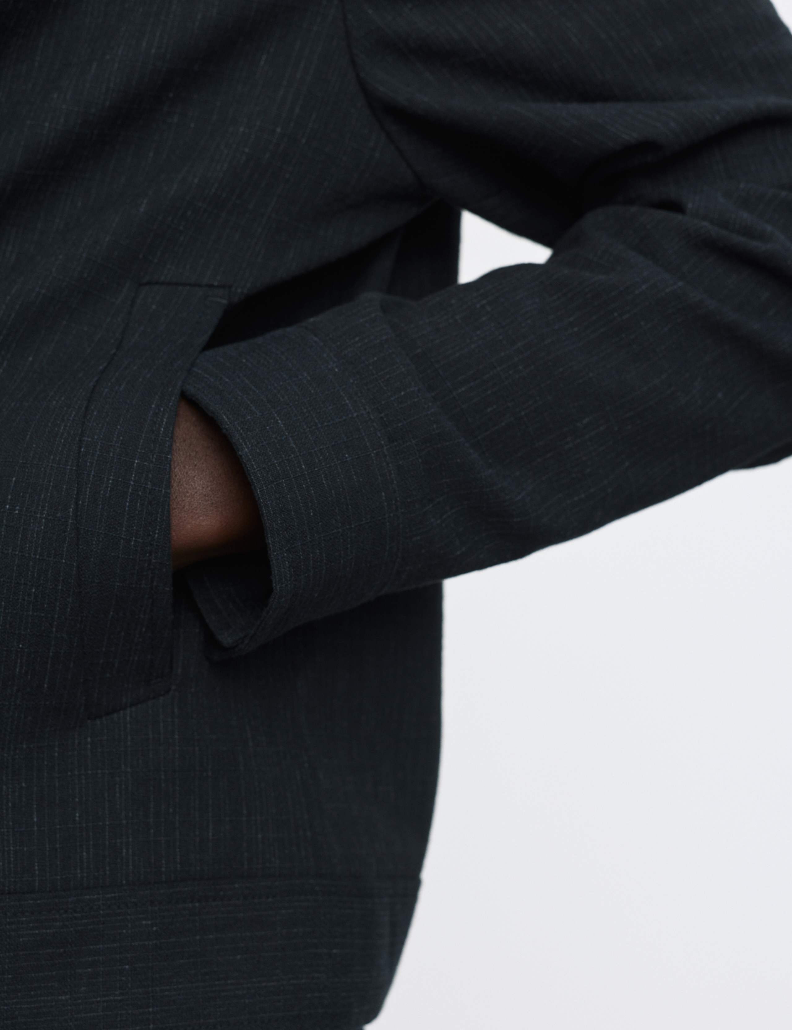 Cotton Blend Textured Harrington Jacket 3 of 7