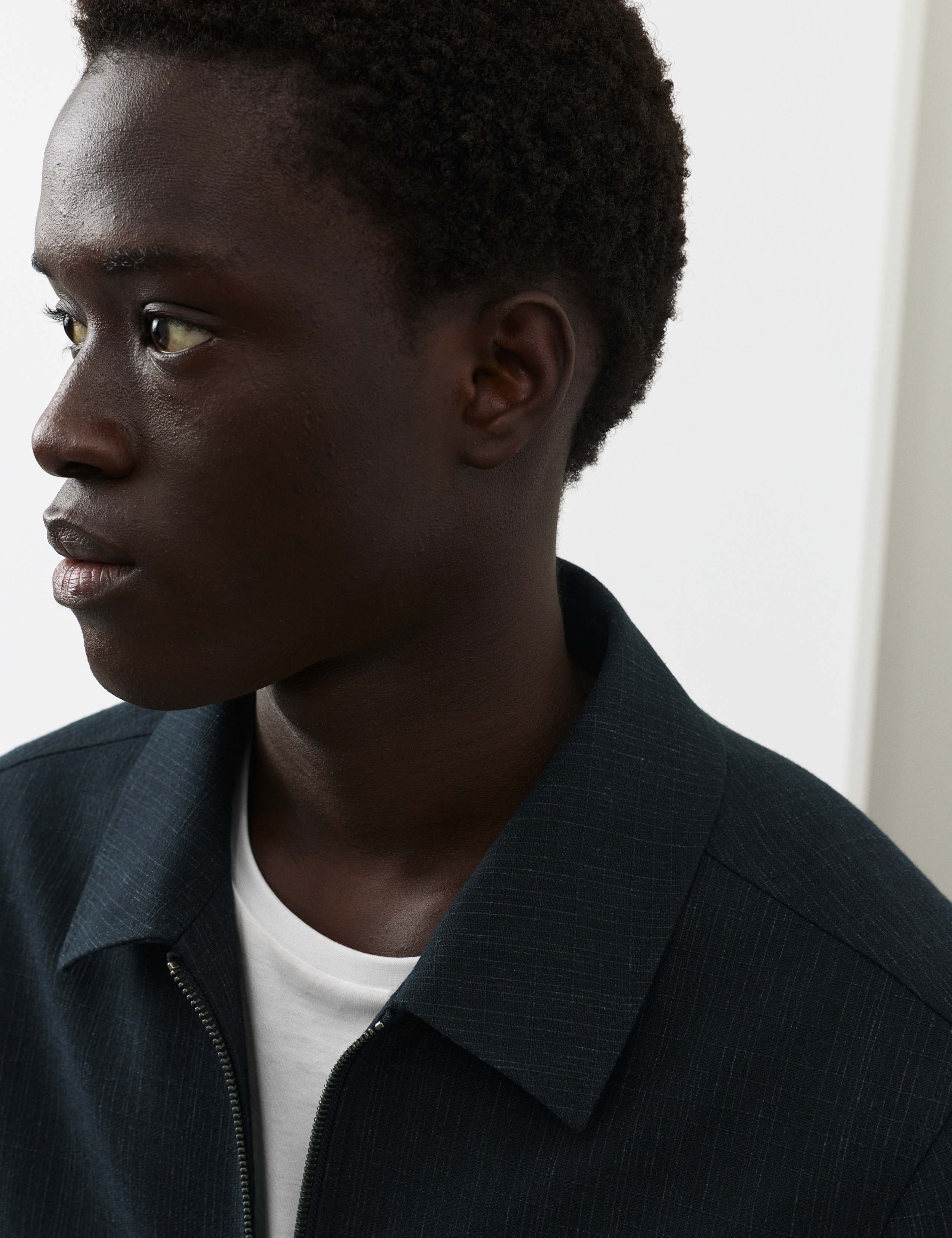 Cotton Blend Textured Harrington Jacket 4 of 7