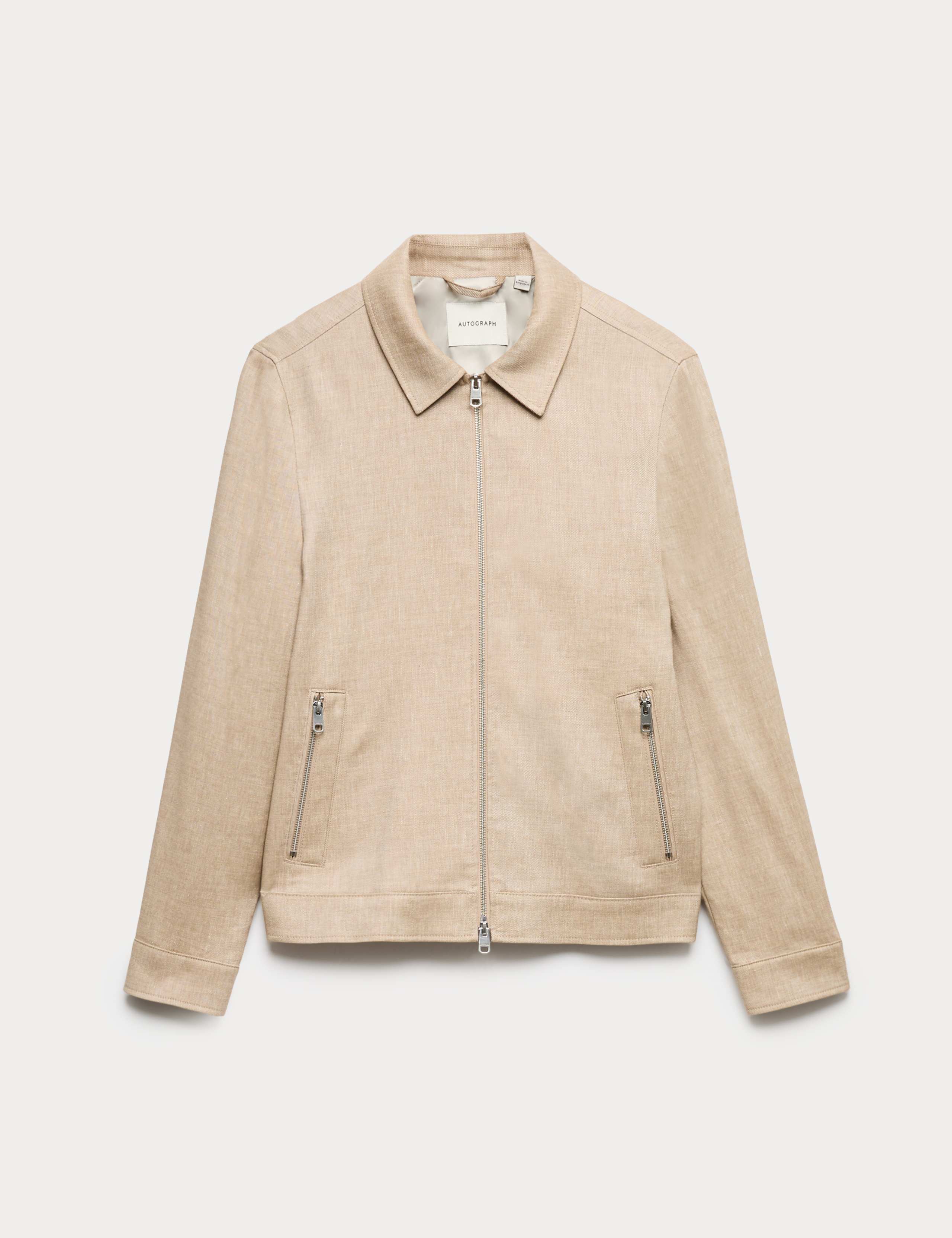 Linen Blend Performance Harrington Jacket 2 of 7