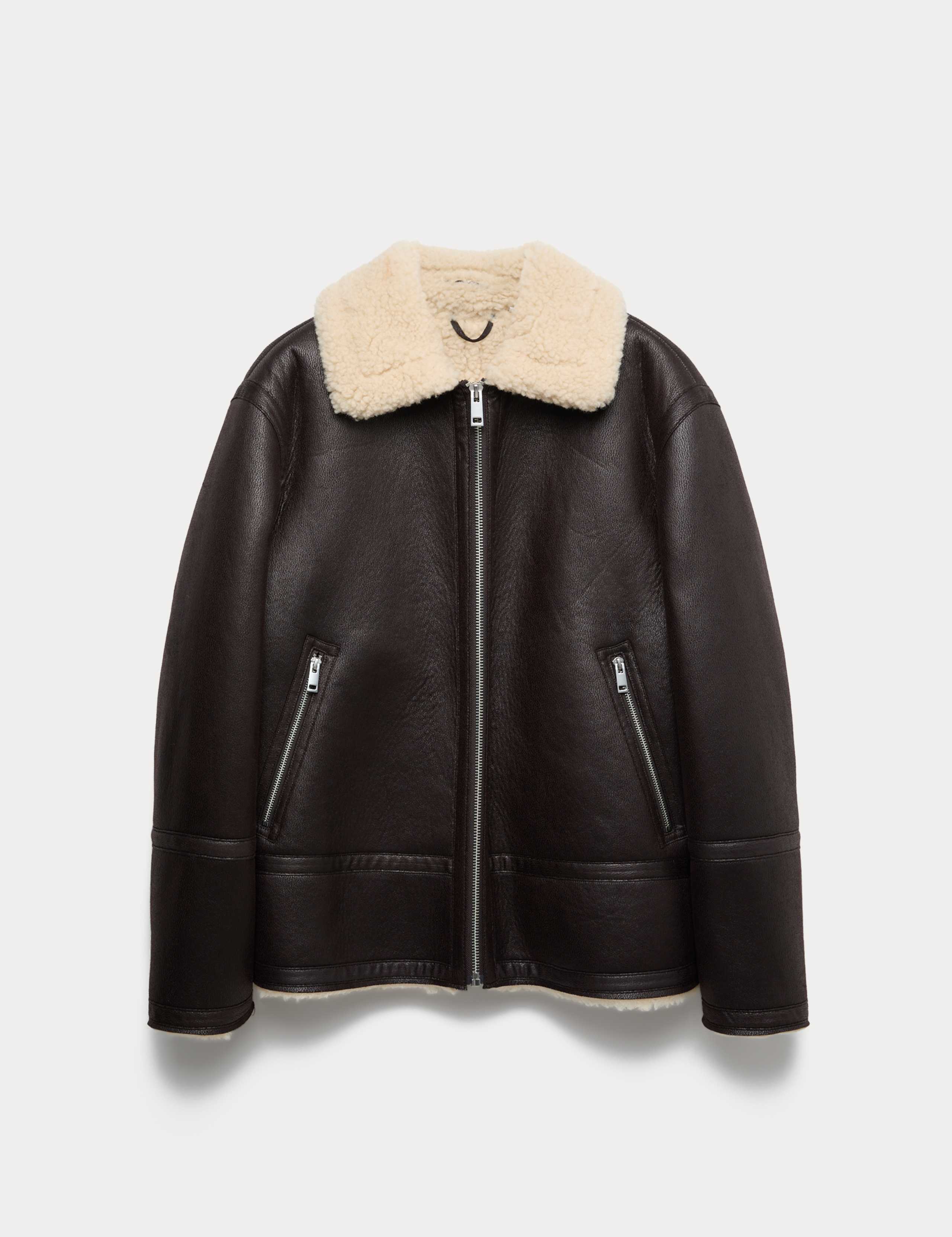 Faux Leather Aviator Jacket 2 of 6