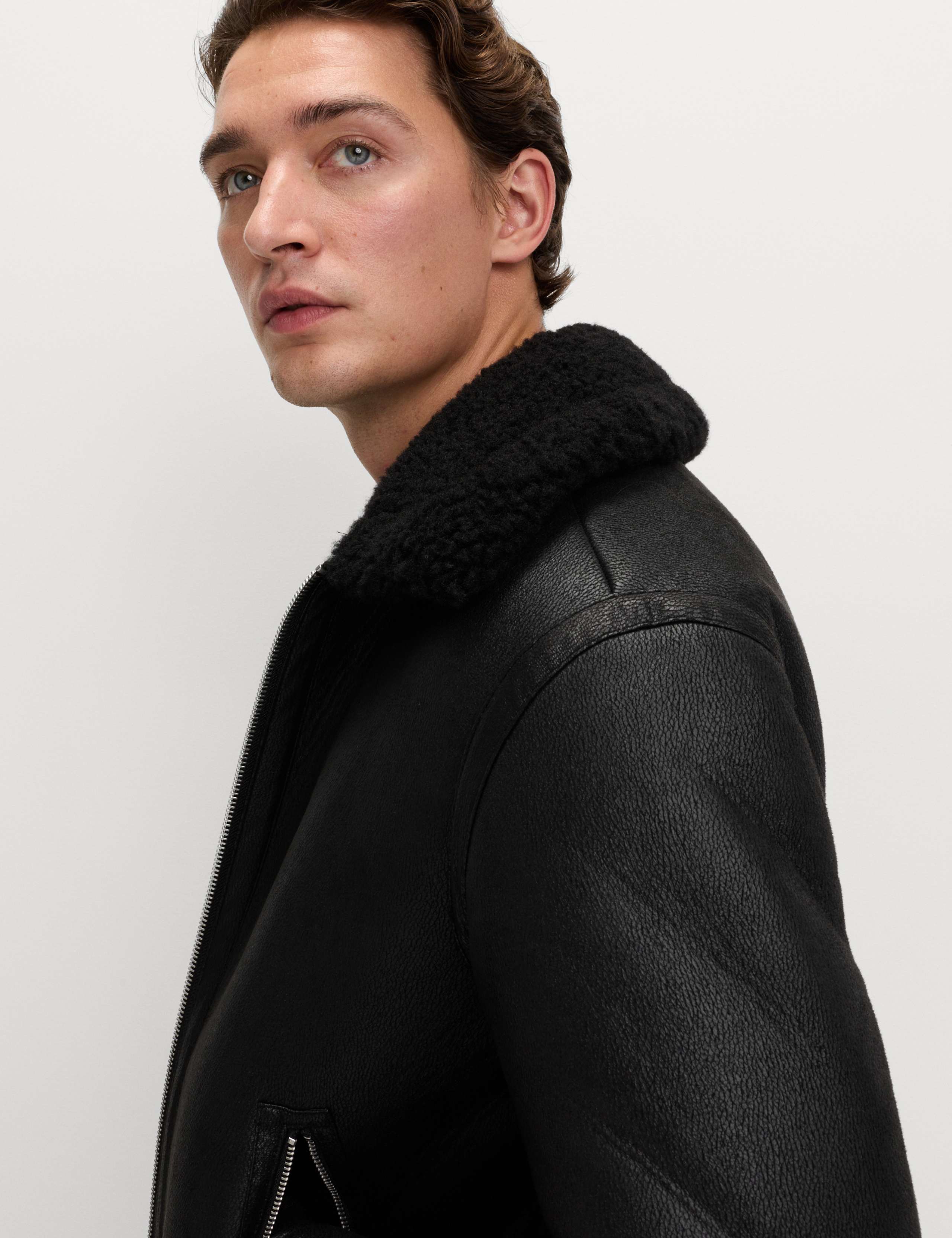 Faux Leather Aviator Jacket 4 of 5