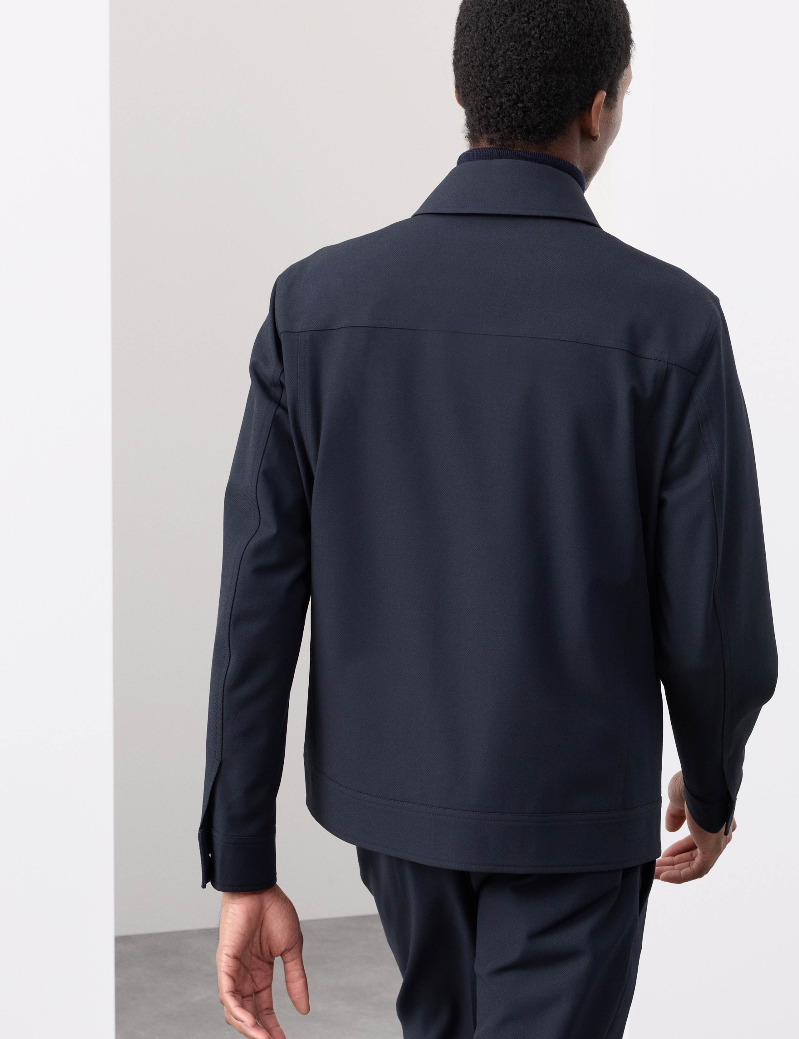 Textured Technical Twill Trucker Jacket 4 of 8