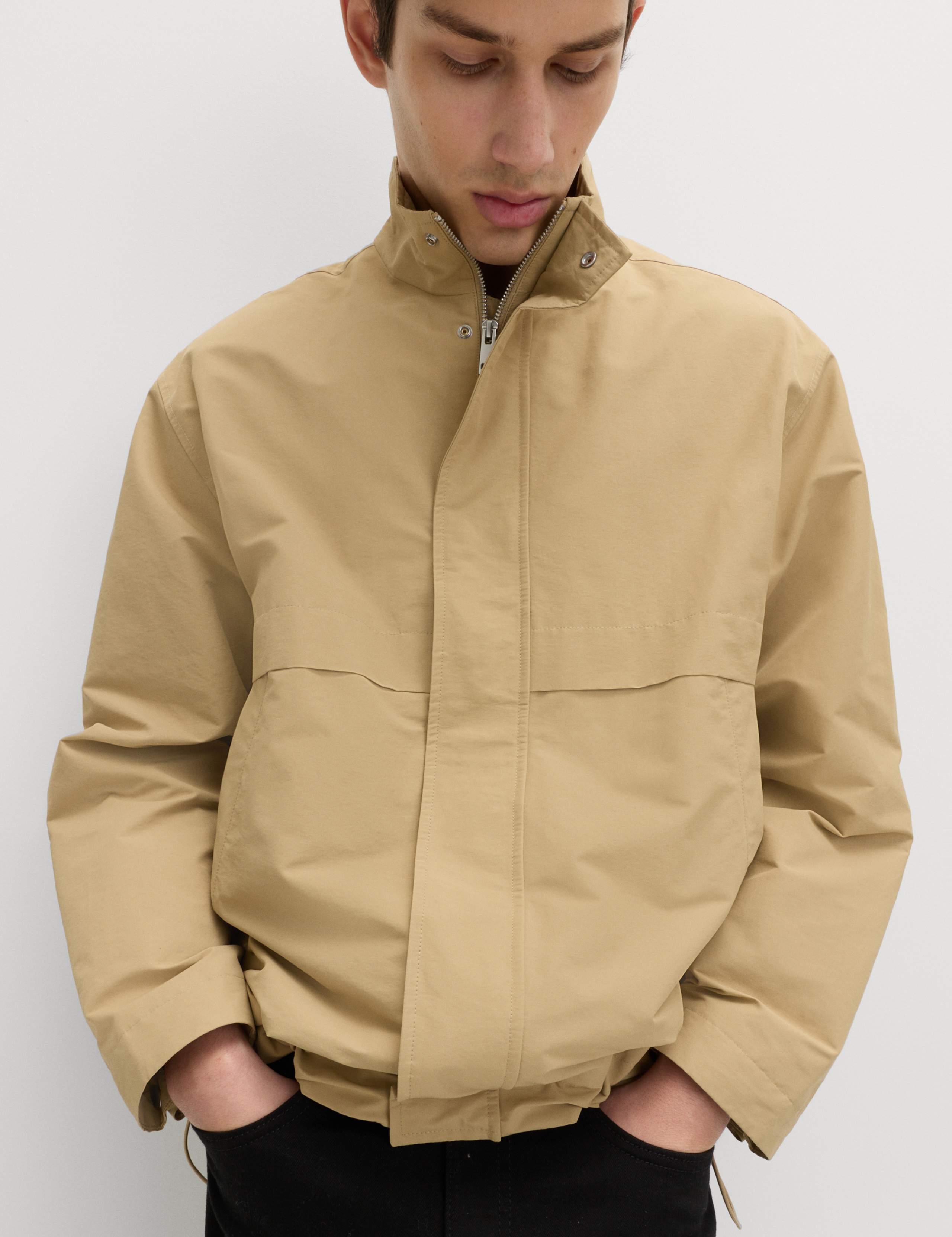 Cotton Rich Boxy Funnel Neck Bomber Jacket 6 of 7
