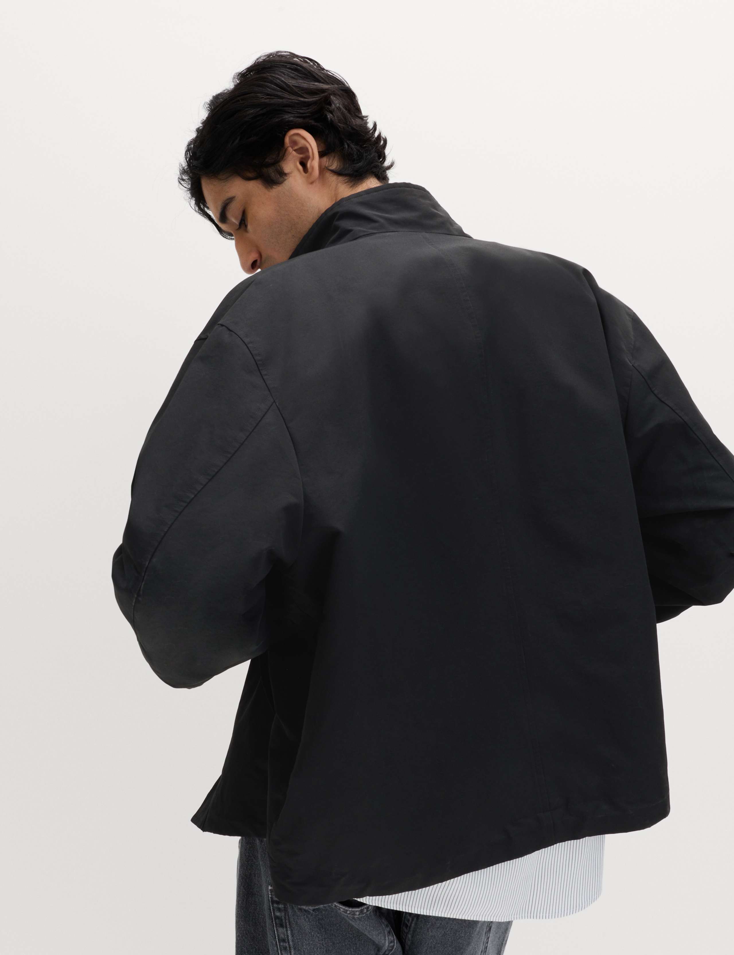 Cotton Rich Boxy Funnel Neck Bomber Jacket 5 of 7