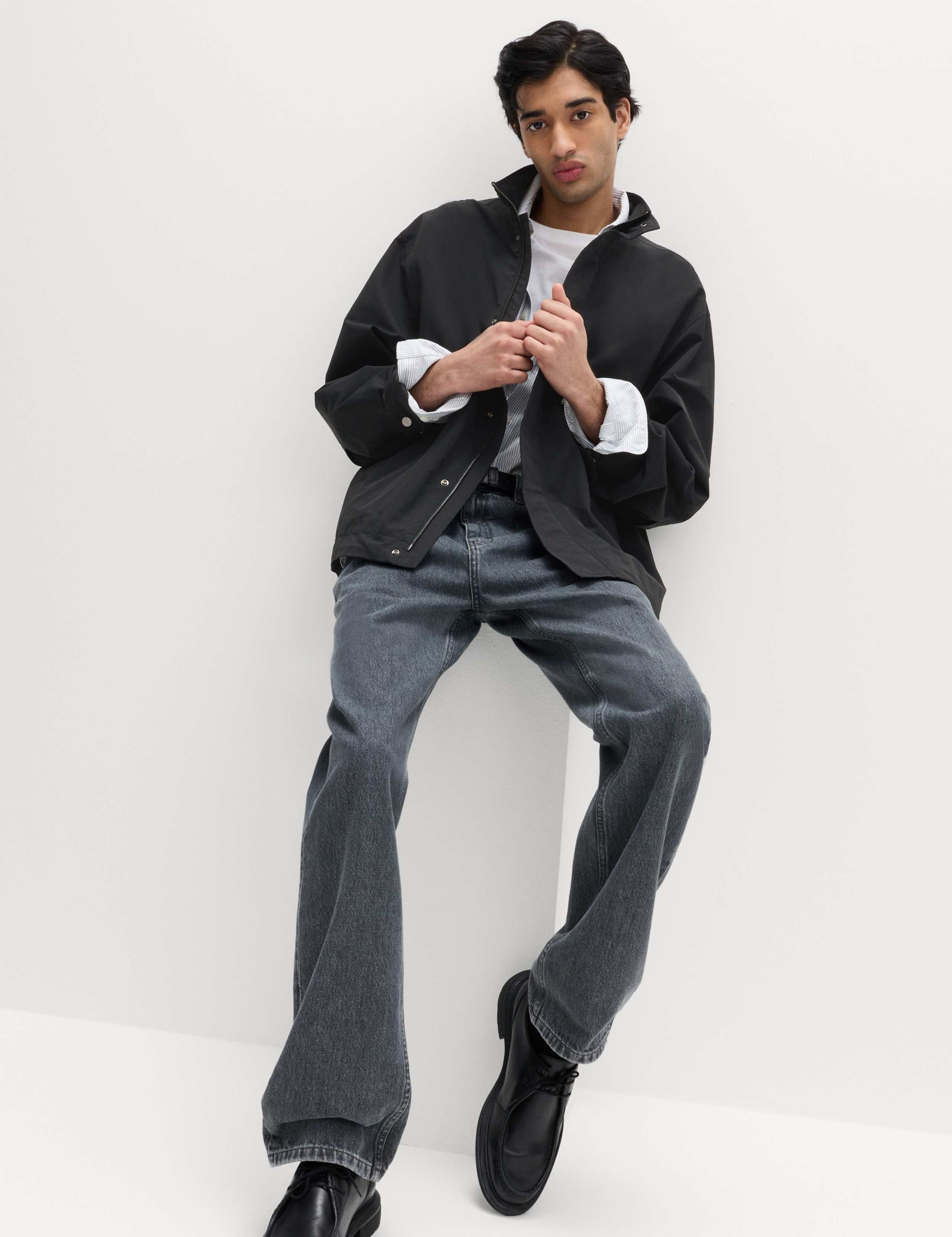 Cotton Rich Boxy Funnel Neck Bomber Jacket 6 of 7