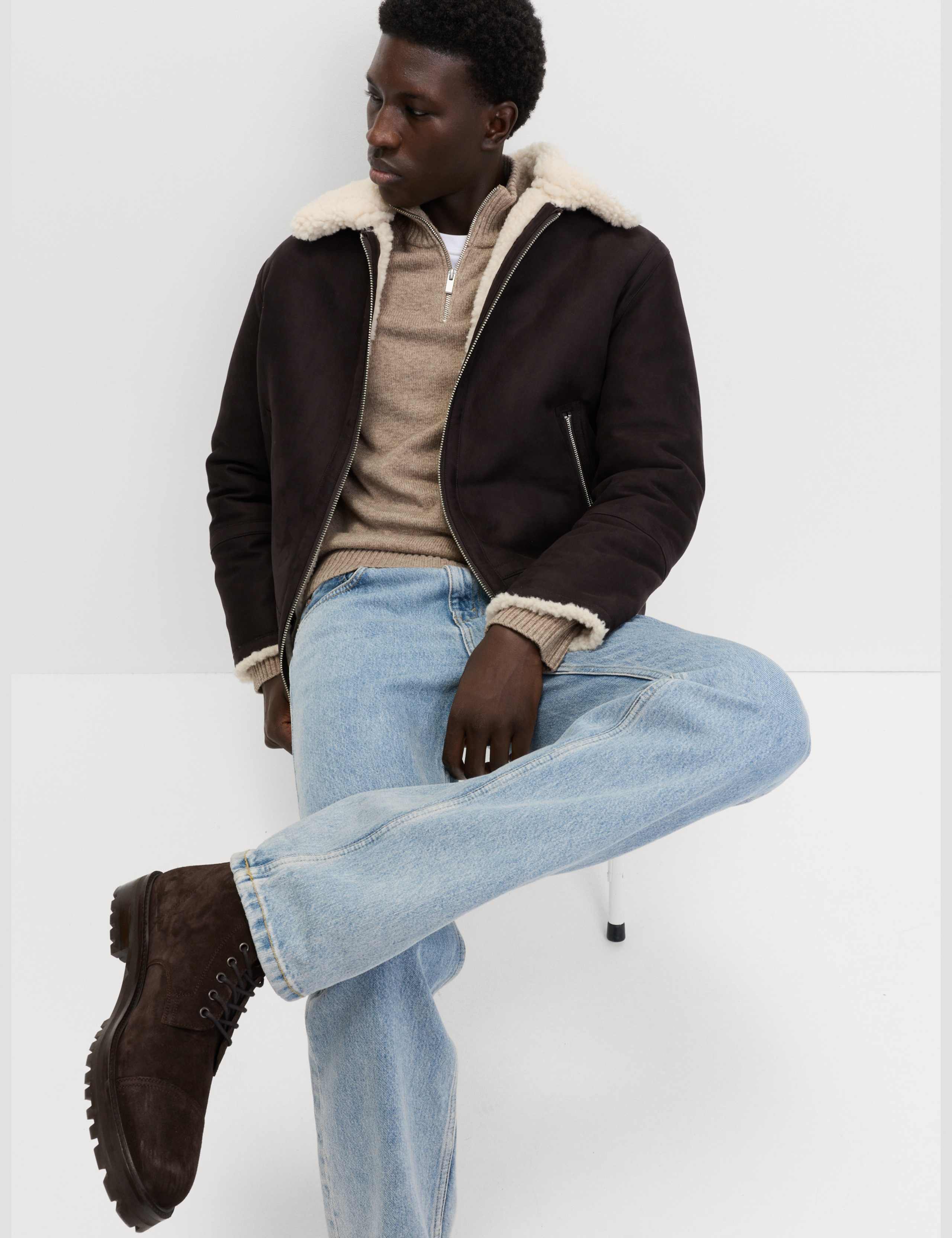 Faux Suede Aviator Jacket 7 of 7