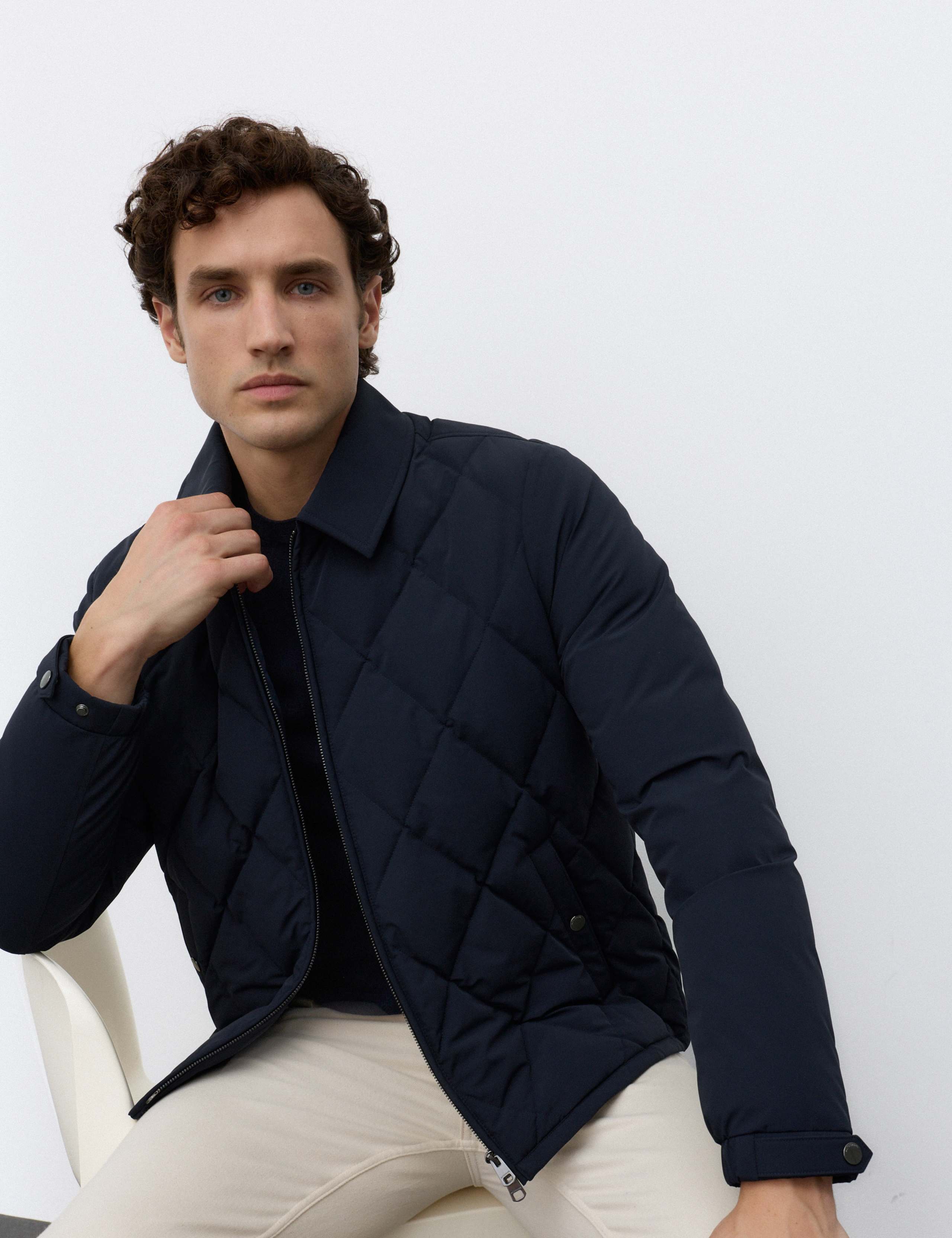 Diamond Quilted Collared Jacket 4 of 7