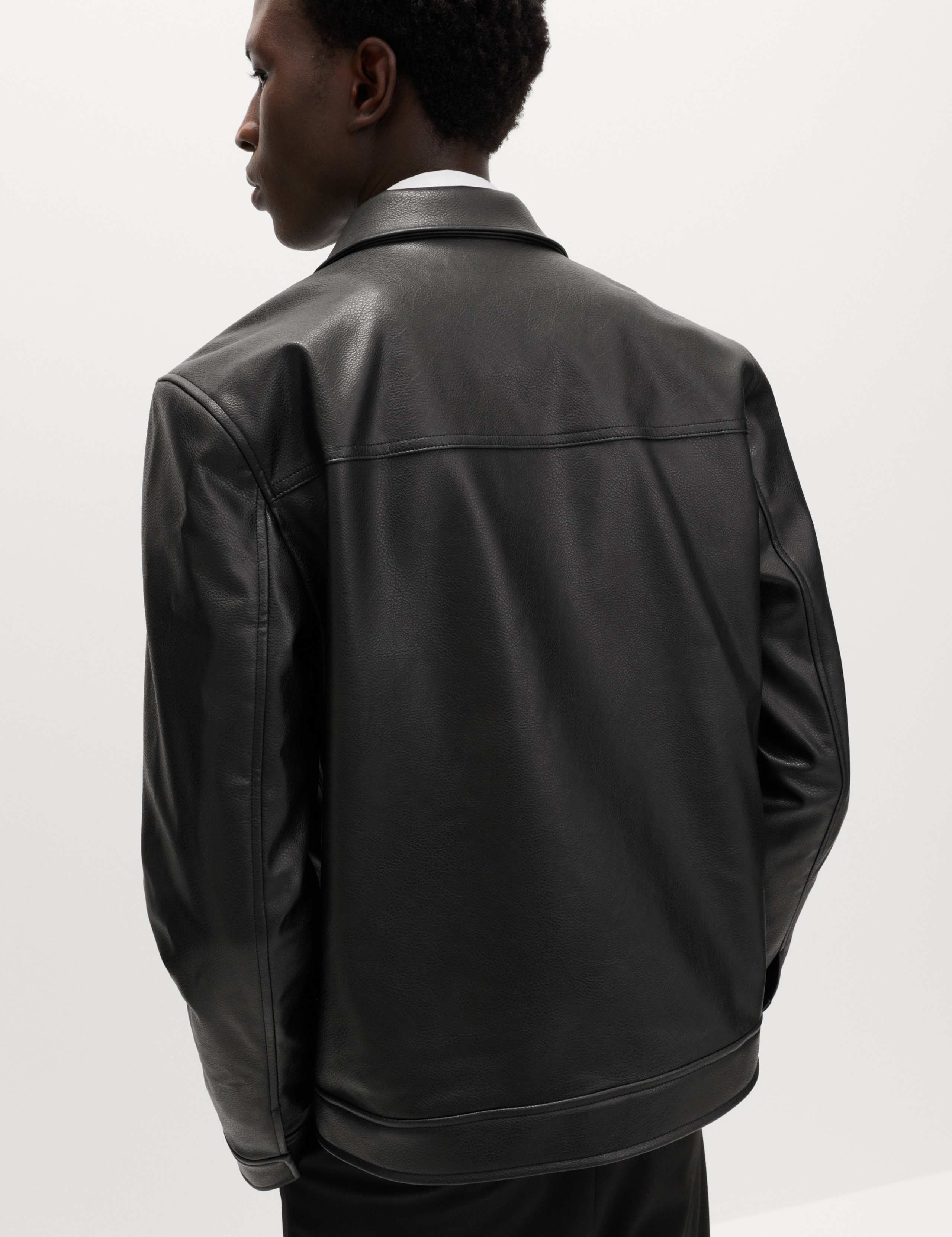 Faux Leather Trucker Jacket 4 of 6