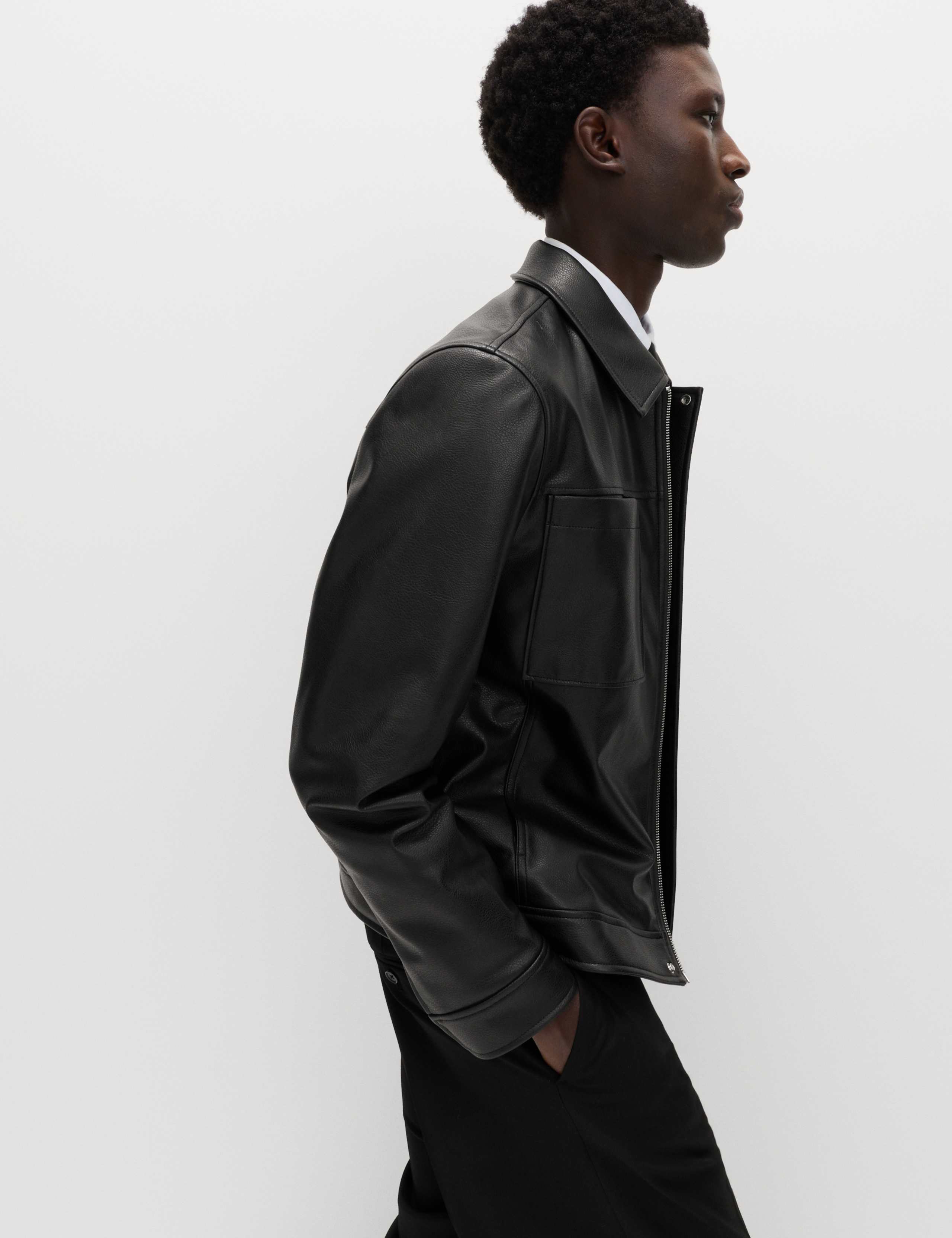 Faux Leather Trucker Jacket 5 of 6