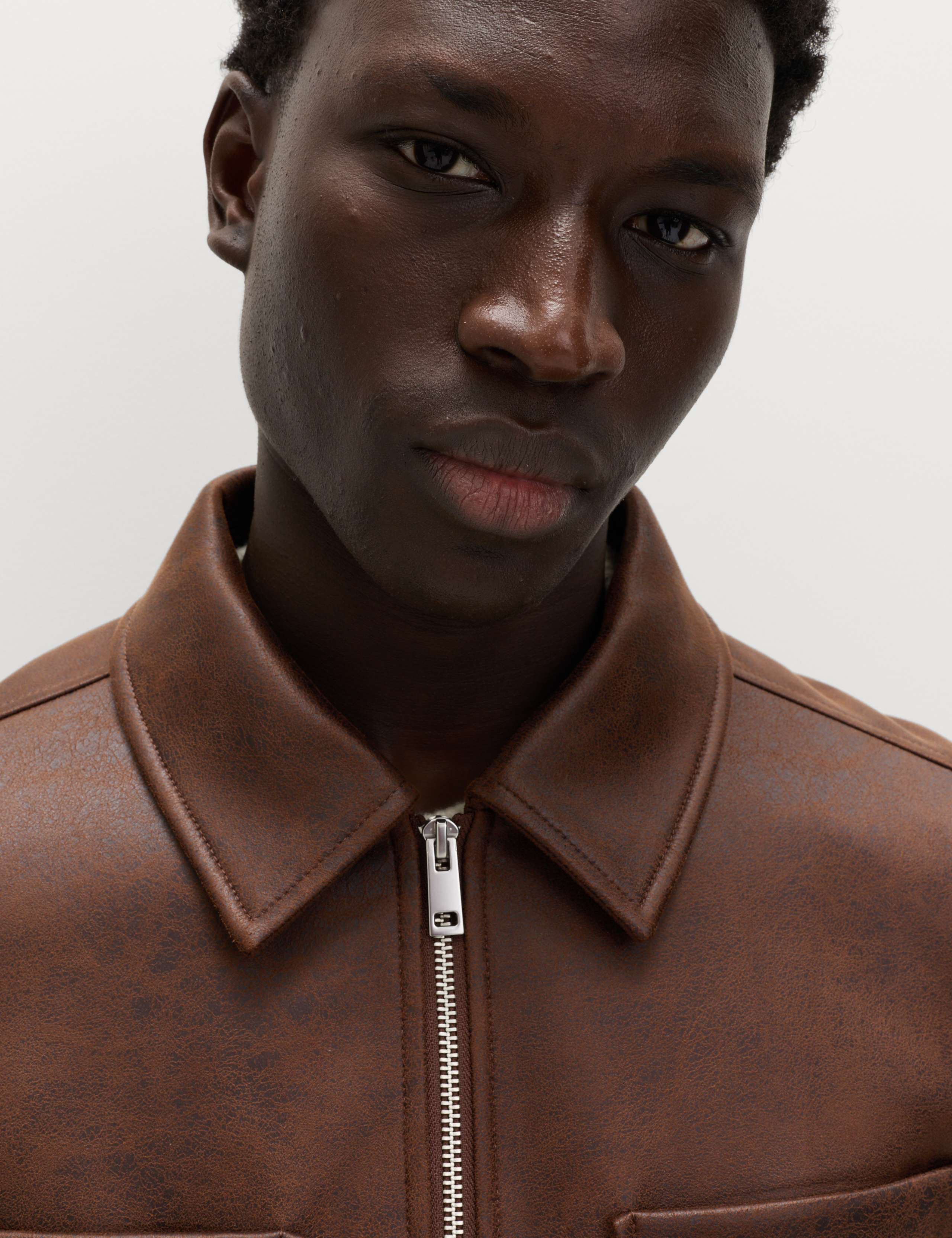 Faux Leather Trucker Jacket 4 of 6