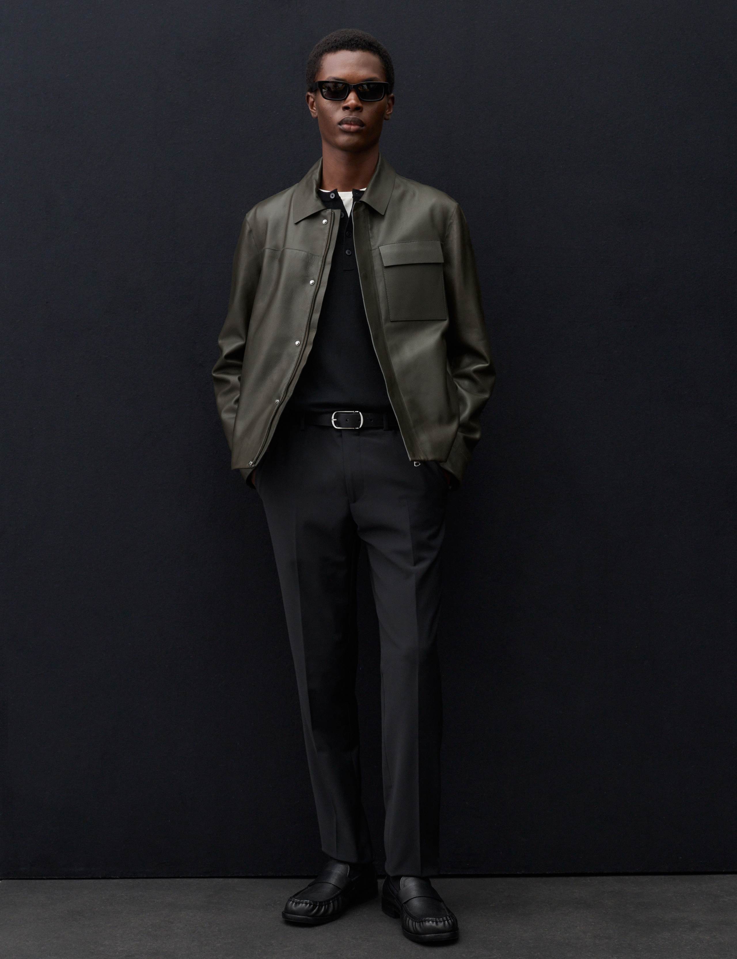 Grained Bonded Leather Overshirt 5 of 7