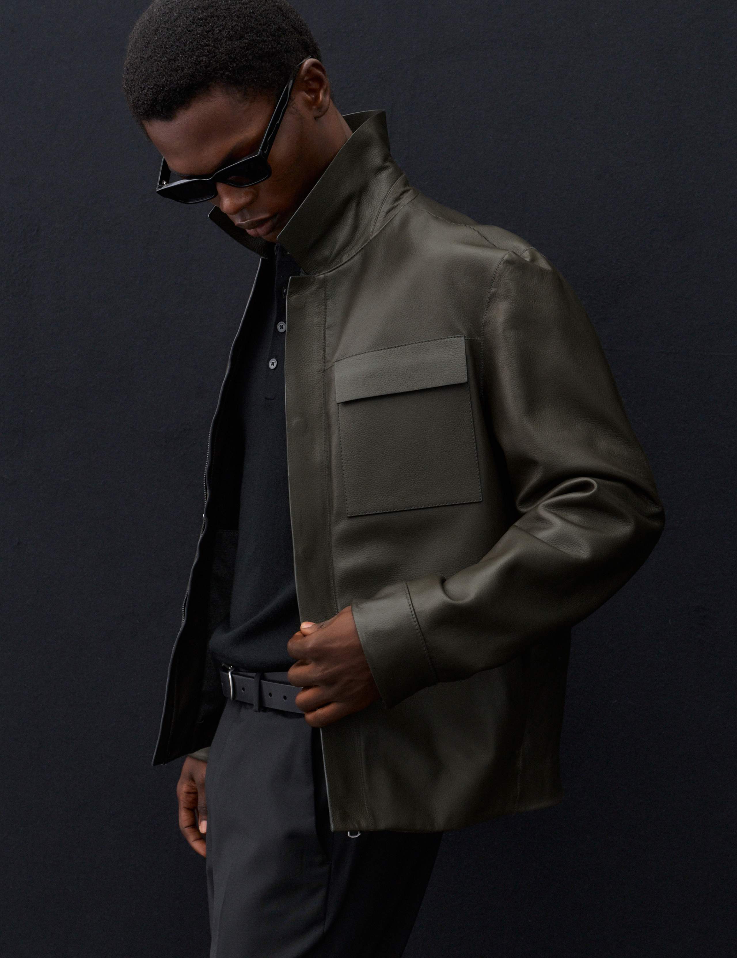 Grained Bonded Leather Overshirt 6 of 7