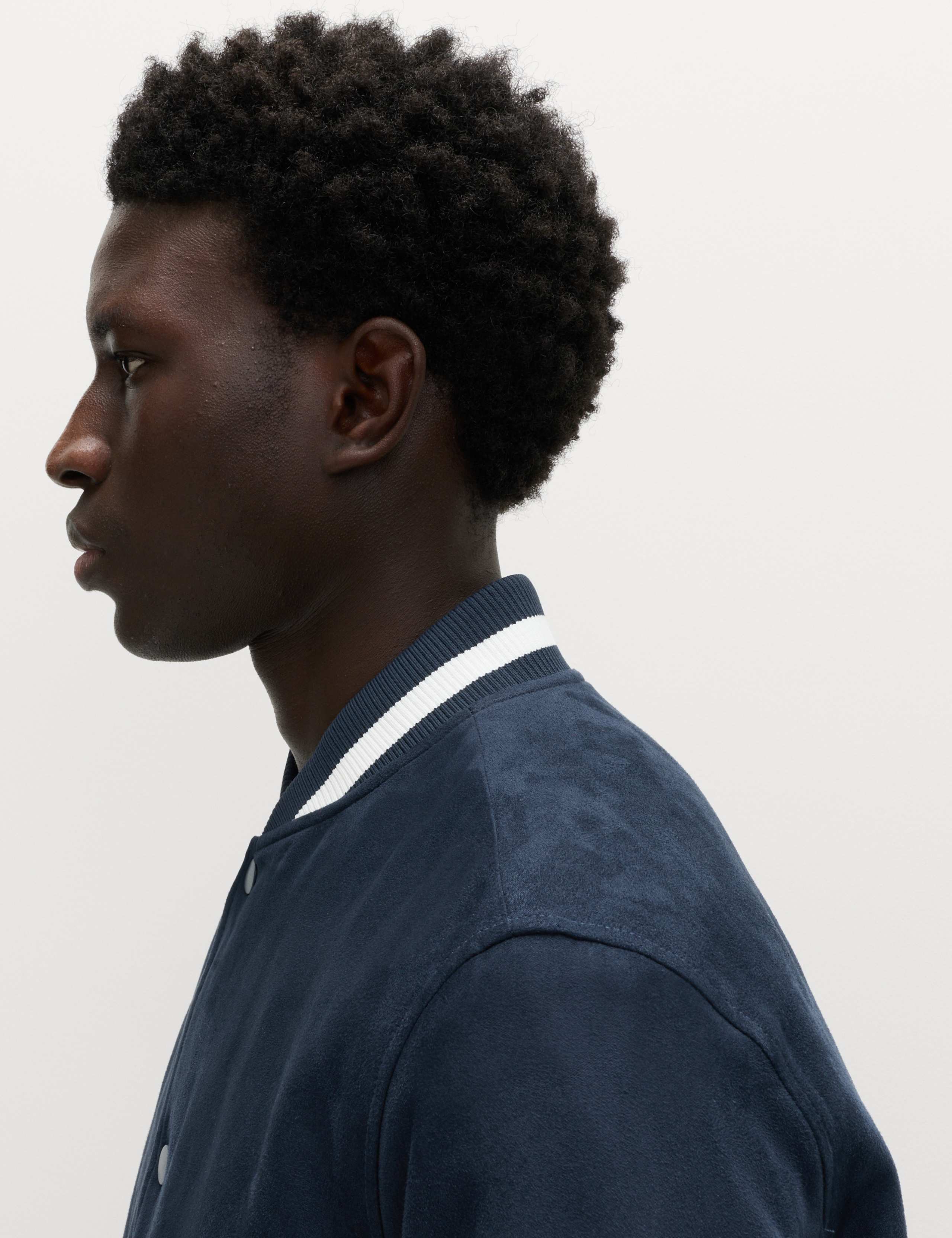 Mock Suede Padded Varsity Bomber Jacket 3 of 6